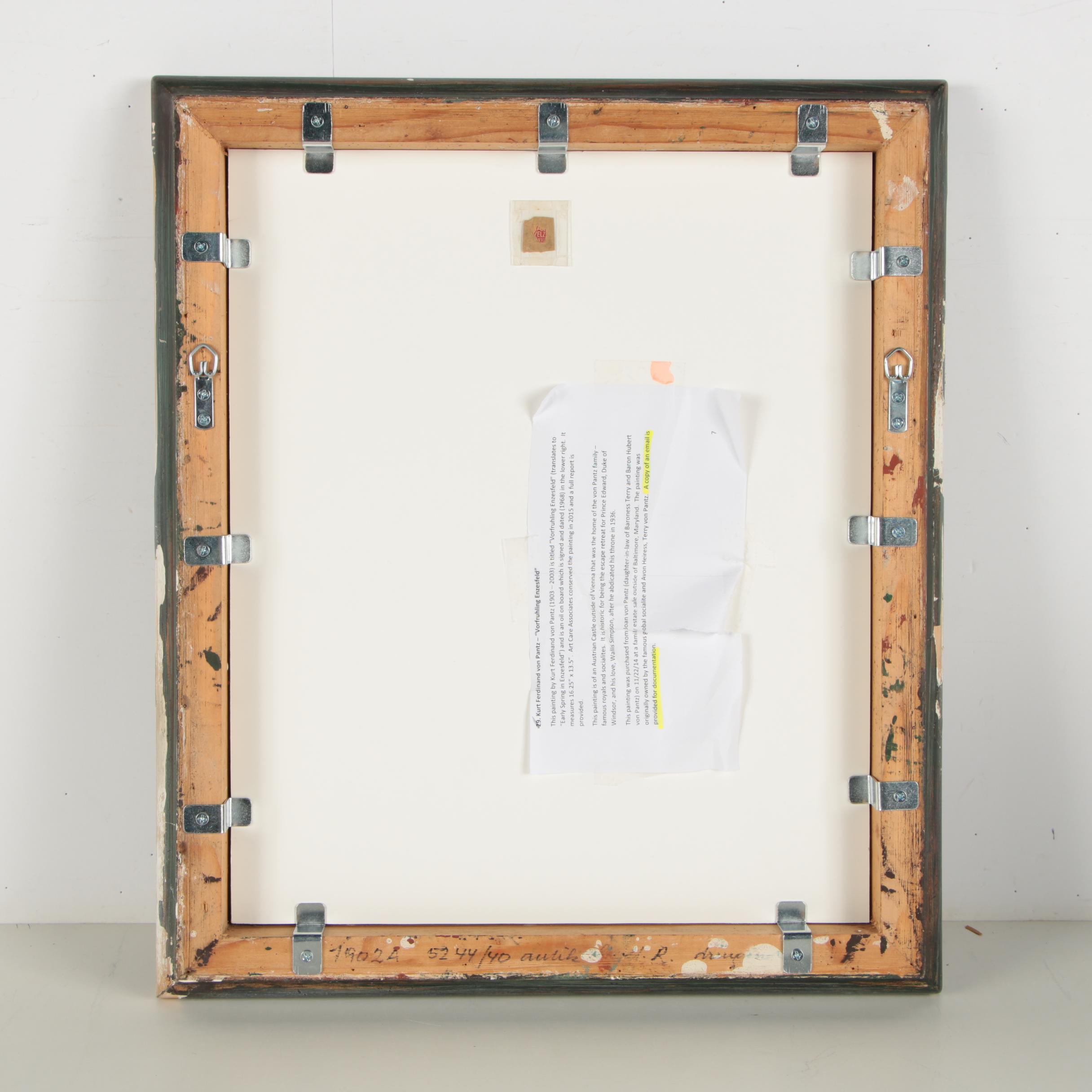 Kurt Ferdinand Von Pantz Oil Painting "Vorfruhling Enzesfeld"