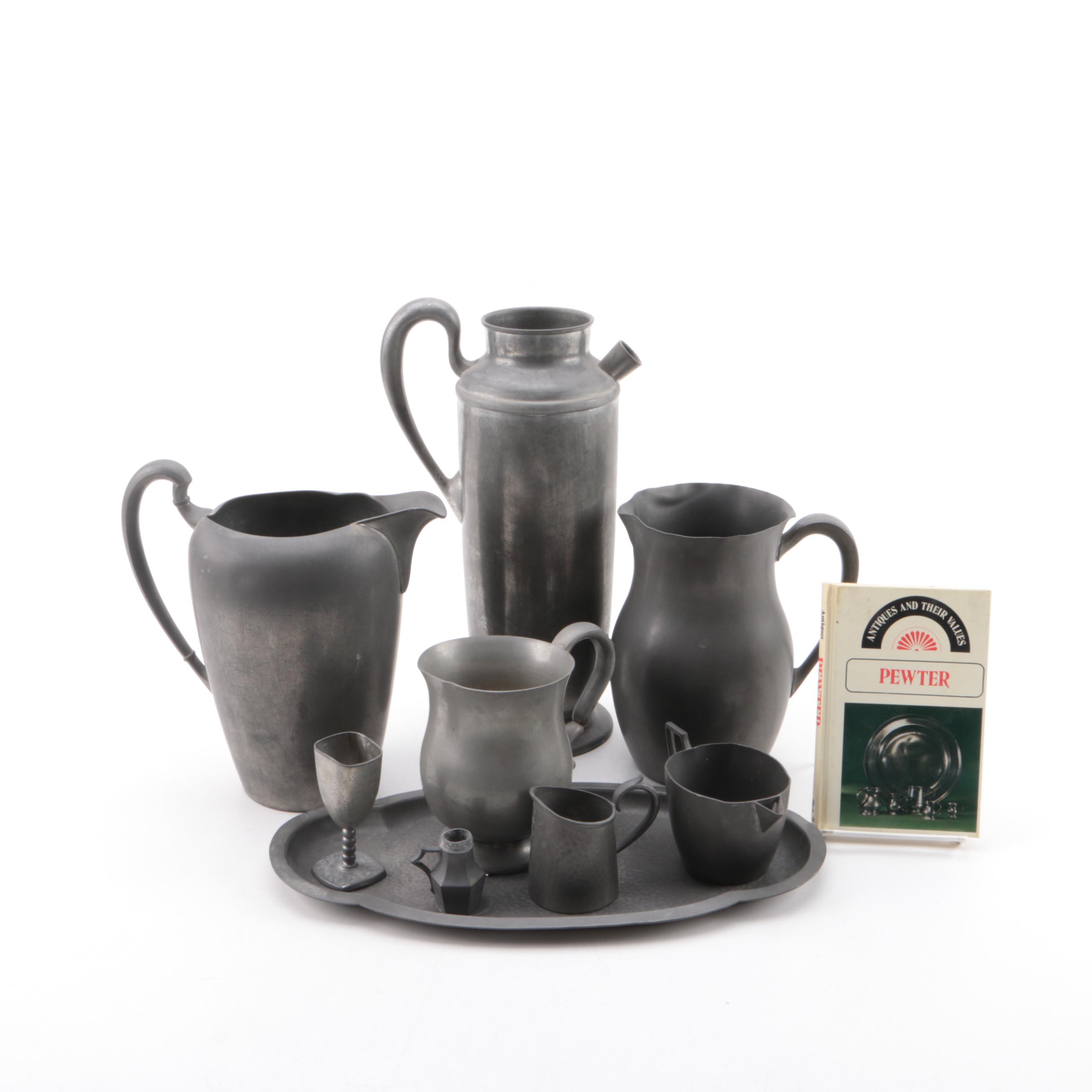 Vintage Pewter Serveware Featuring Rice, Pilgrim, and National