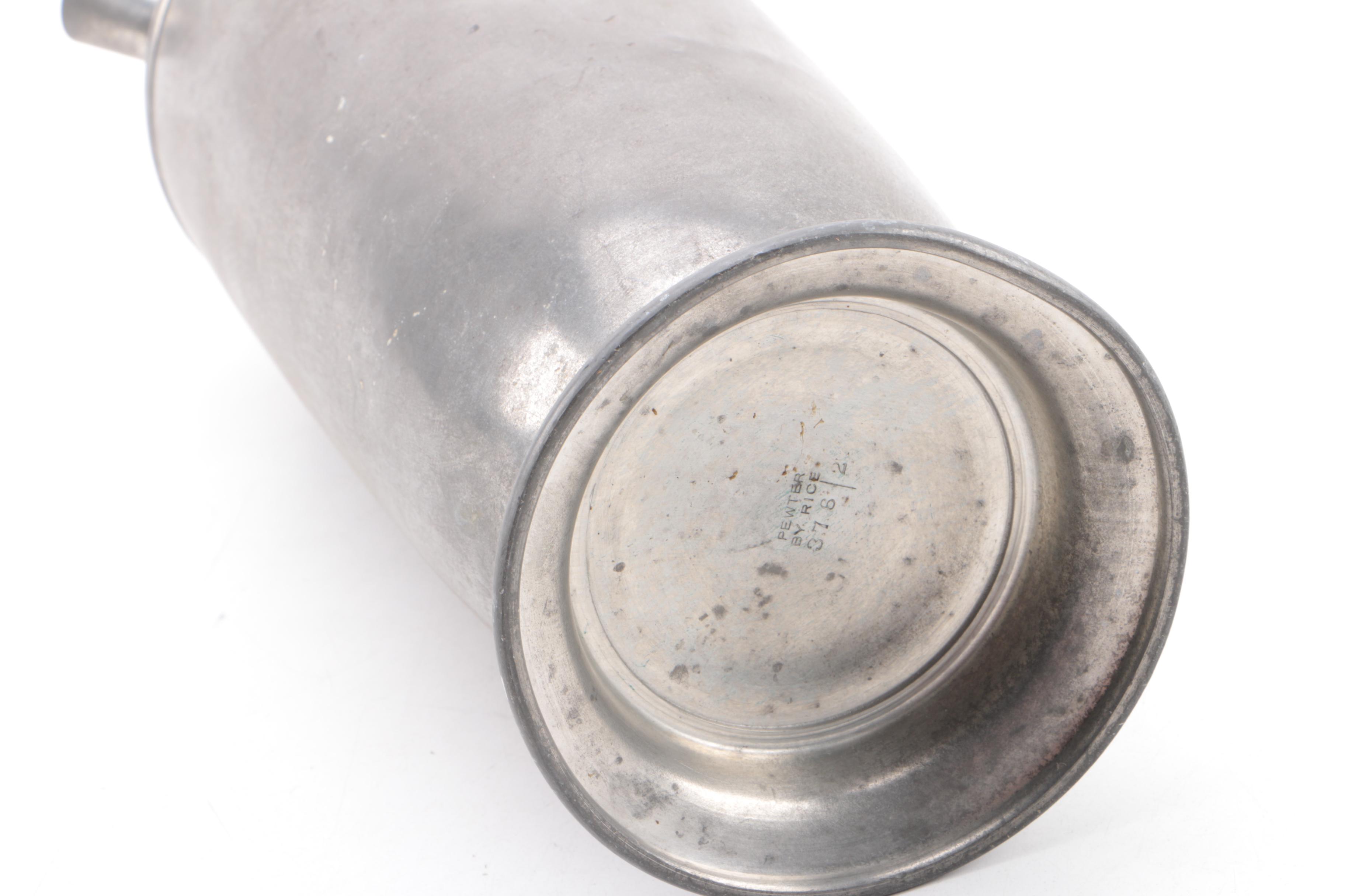 Vintage Pewter Serveware Featuring Rice, Pilgrim, and National