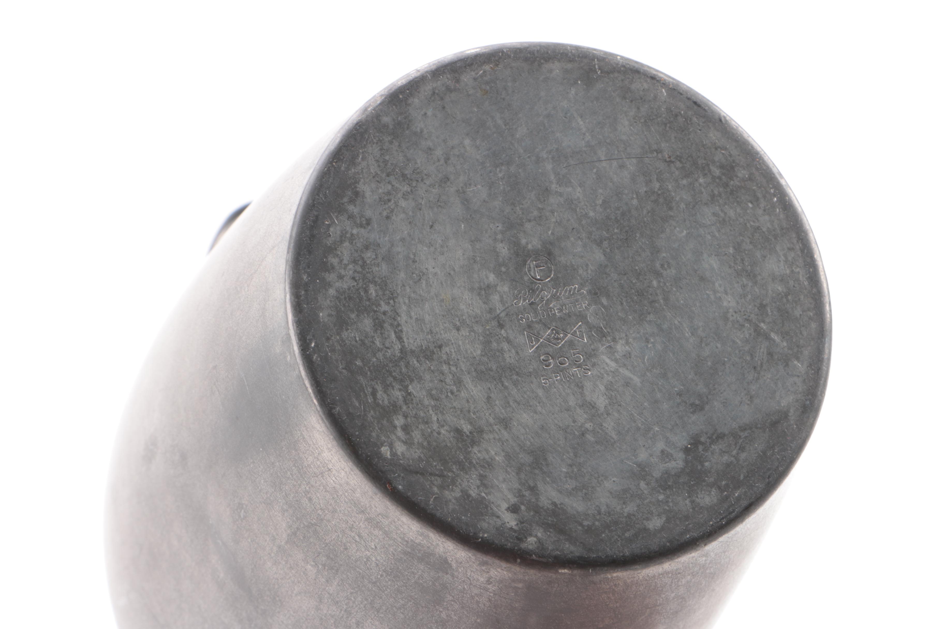 Vintage Pewter Serveware Featuring Rice, Pilgrim, and National