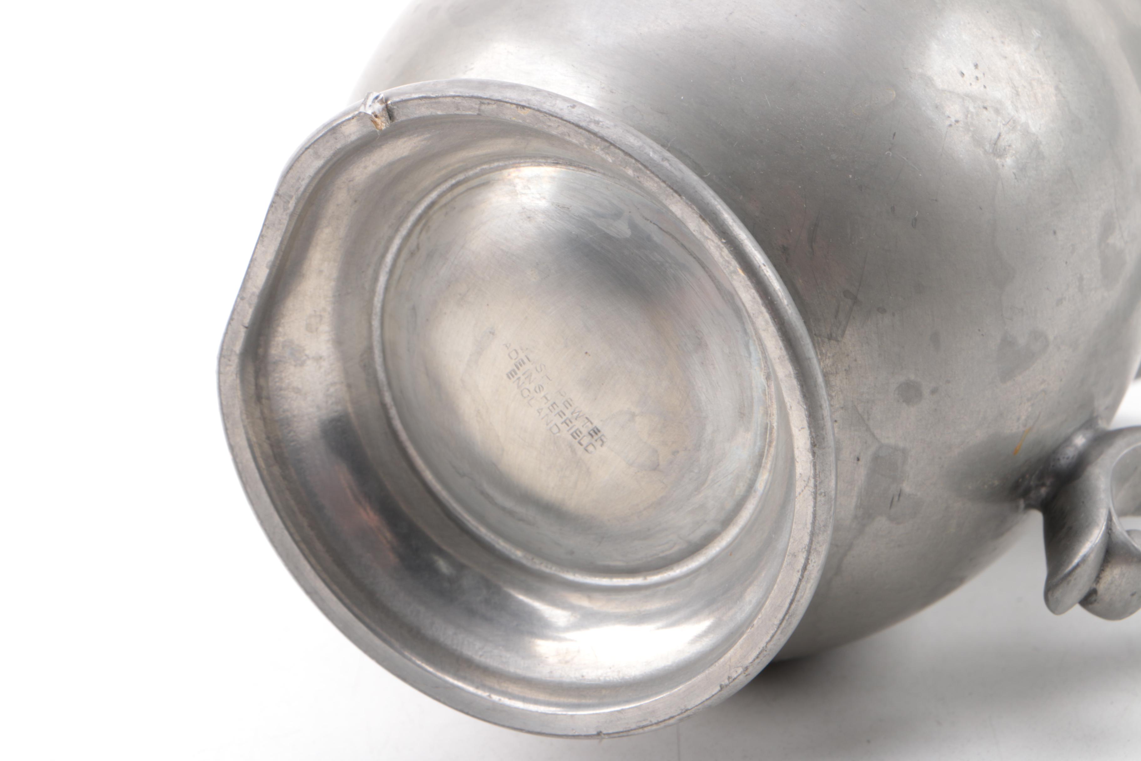 Vintage Pewter Serveware Featuring Rice, Pilgrim, and National