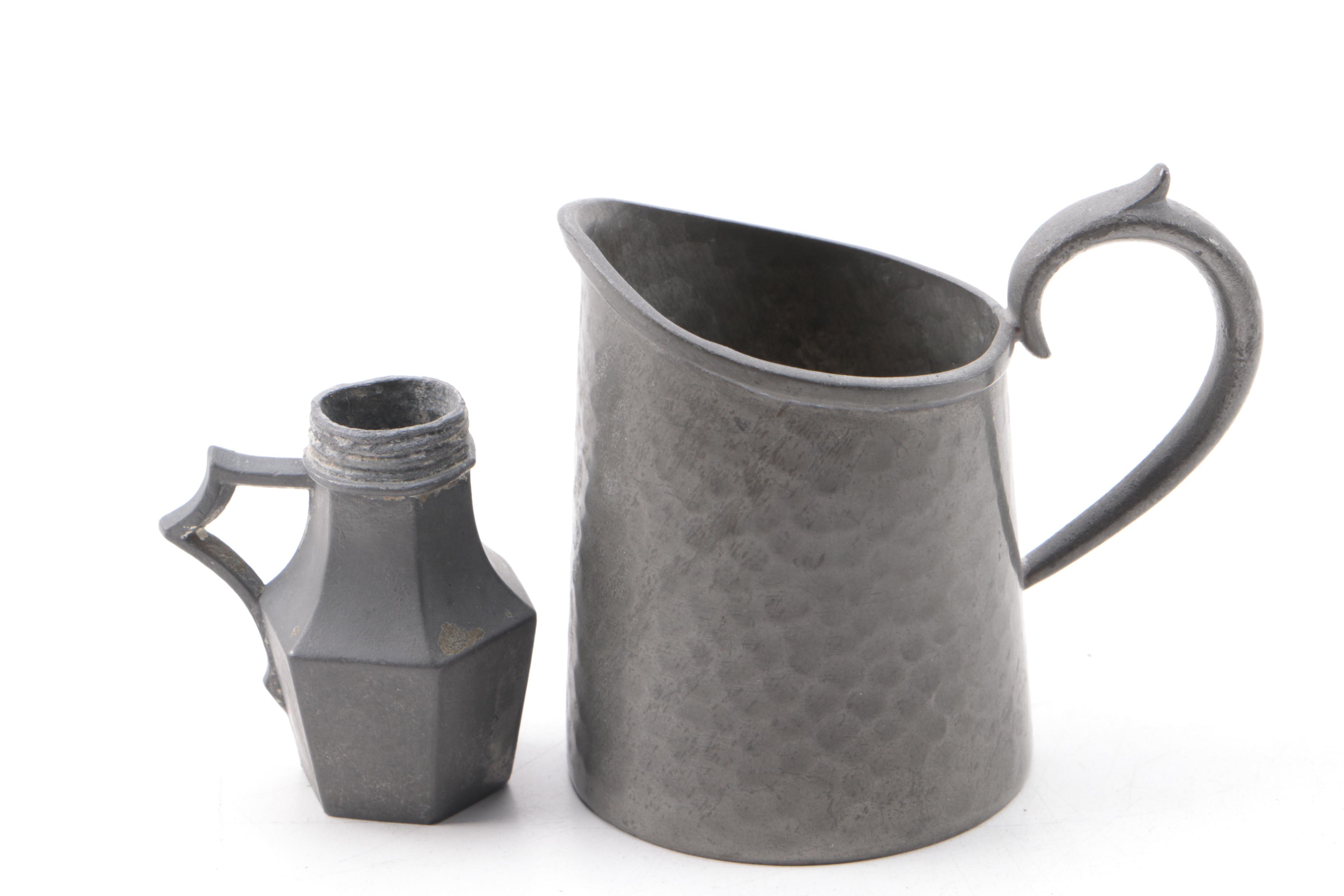 Vintage Pewter Serveware Featuring Rice, Pilgrim, and National