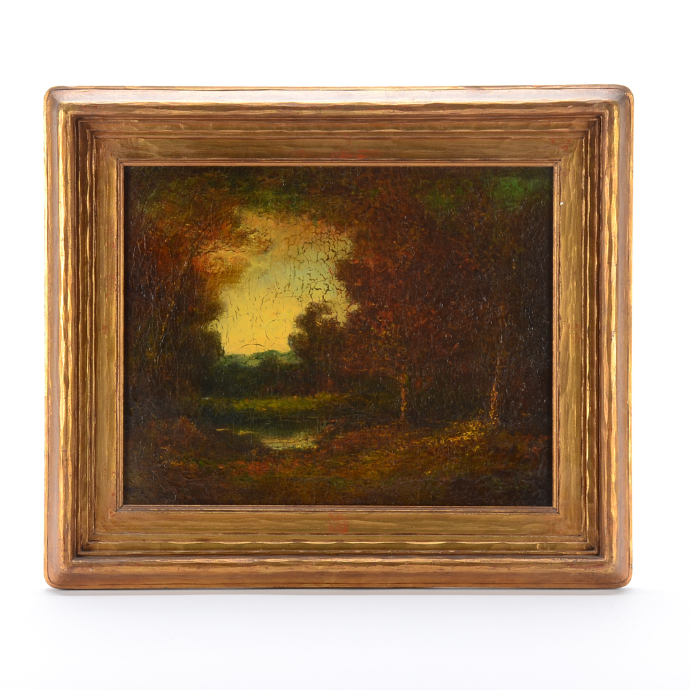 Hudson M. Kitchell Antique Oil Painting on Canvas