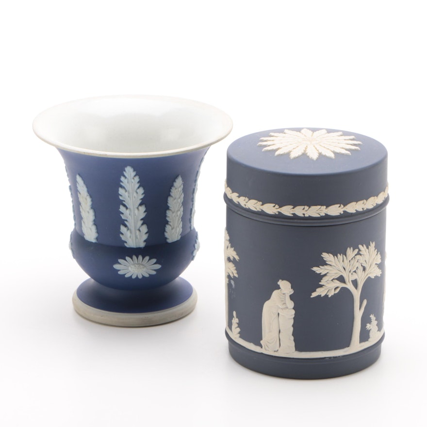 Wedgwood Jasperware Vase and Jar