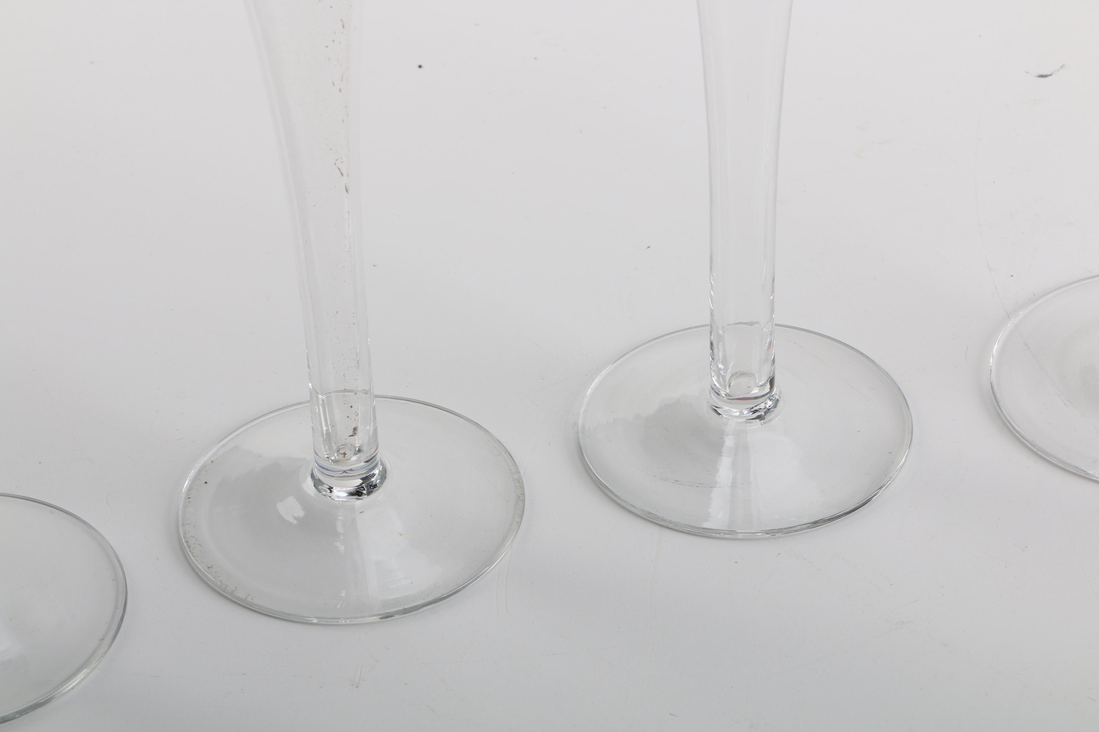 Tiffany "Trumpet" Hollow Stemmed Crystal Champagne Flutes