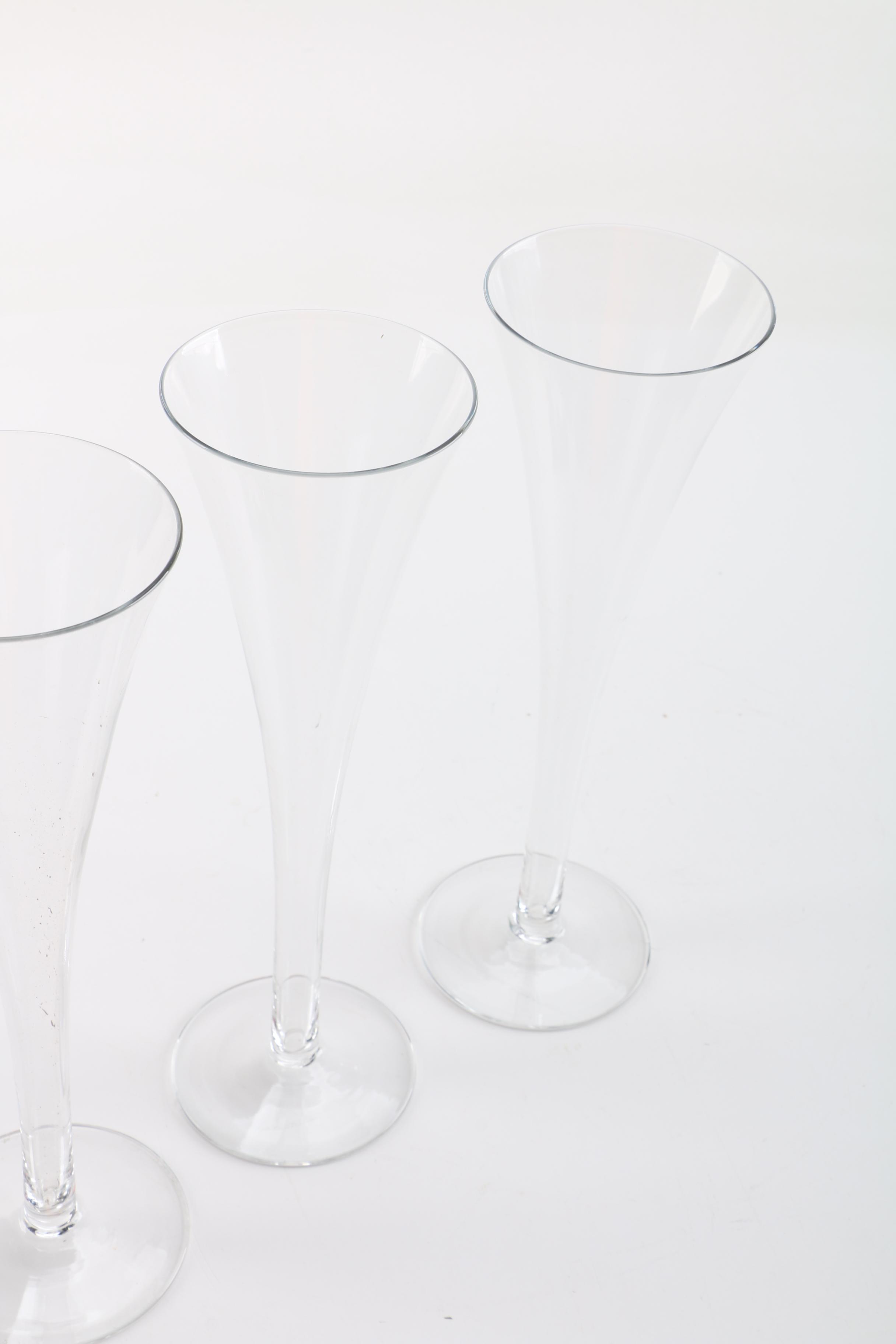 Tiffany "Trumpet" Hollow Stemmed Crystal Champagne Flutes
