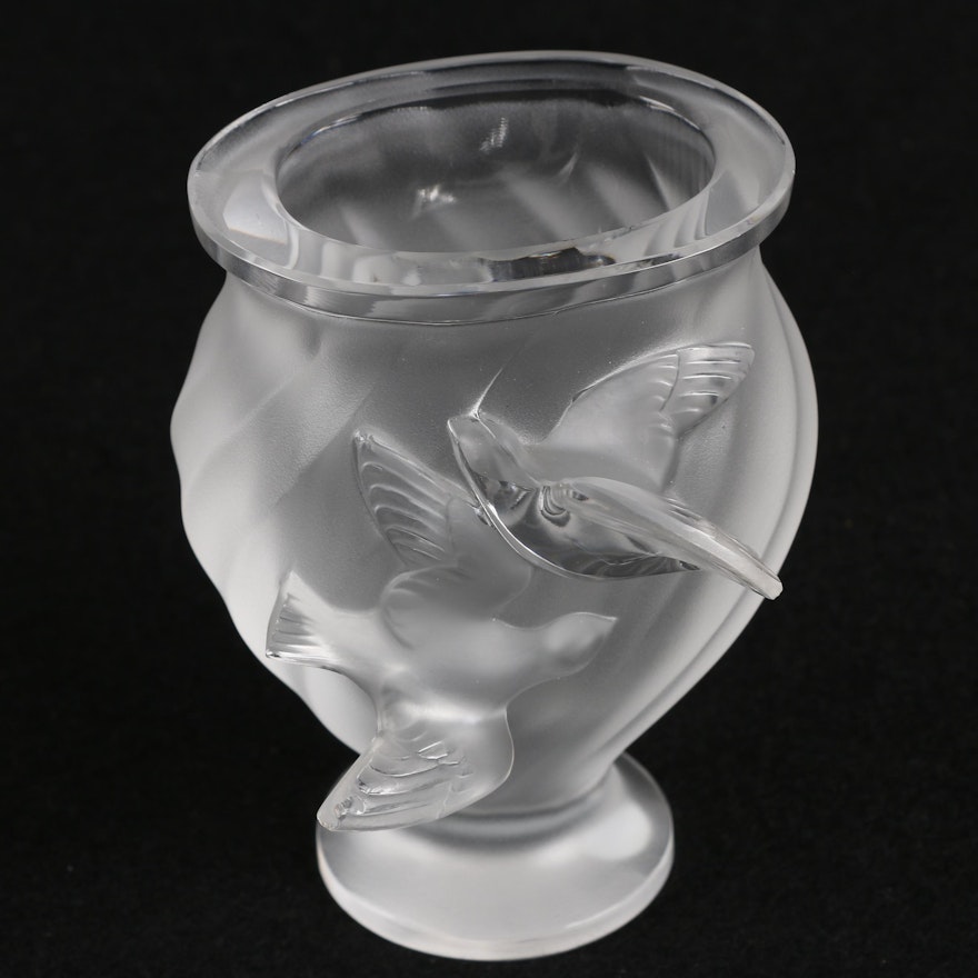 Vintage Lalique Crystal "Rosine" Vase
