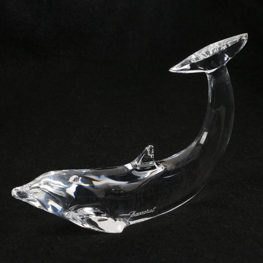 Baccarat Crystal "Swimming Dolphin" Figurine