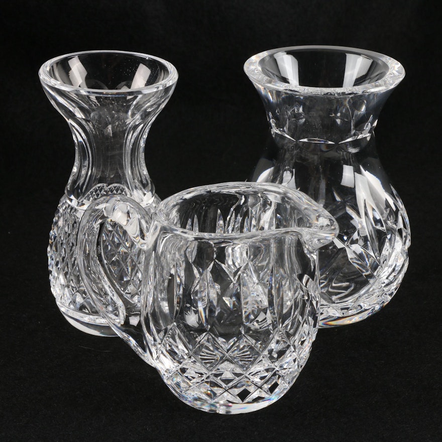 Waterford Crystal Bud Vases and Creamer