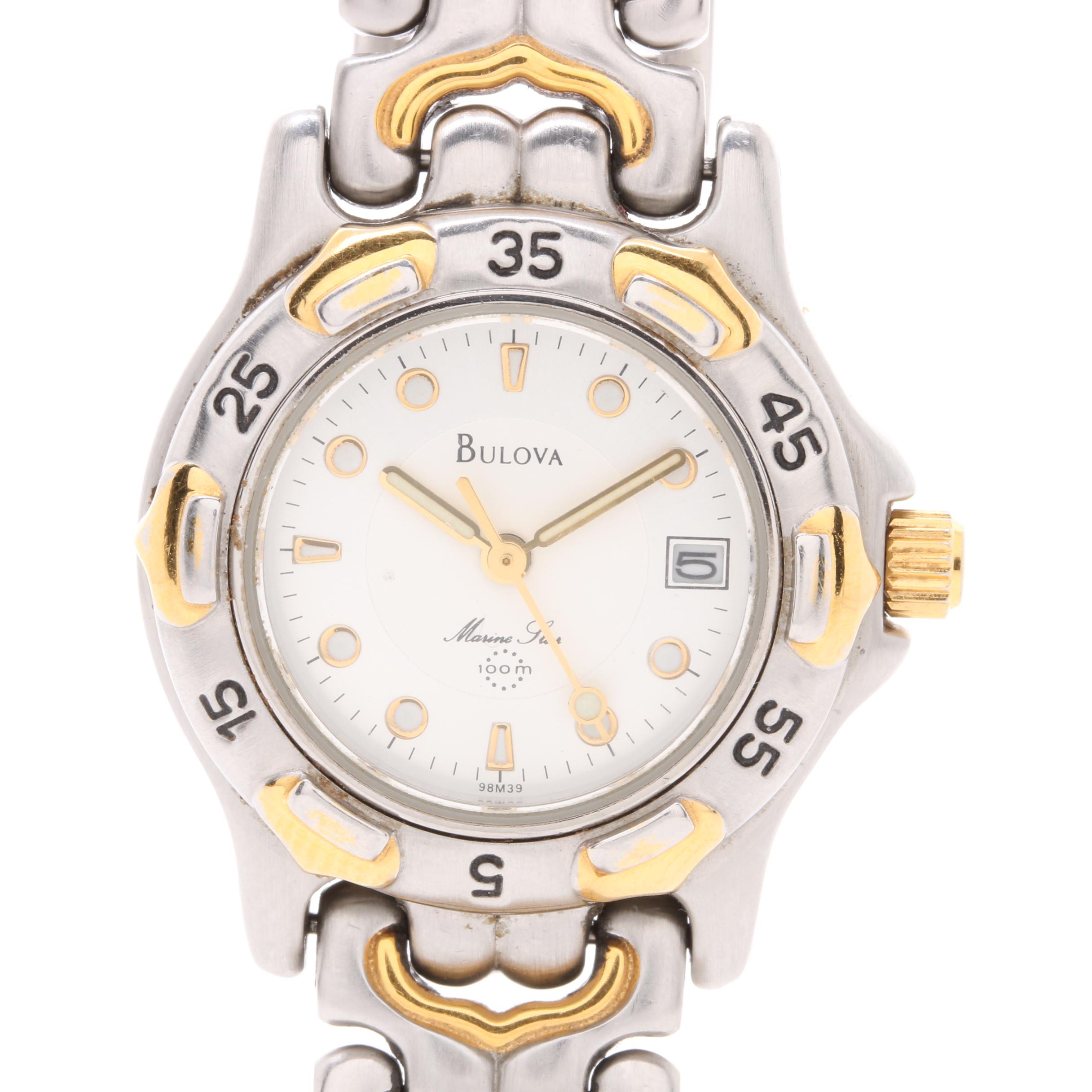 Bulova Stainless Steel "Marine Star" Two-Tone Watch