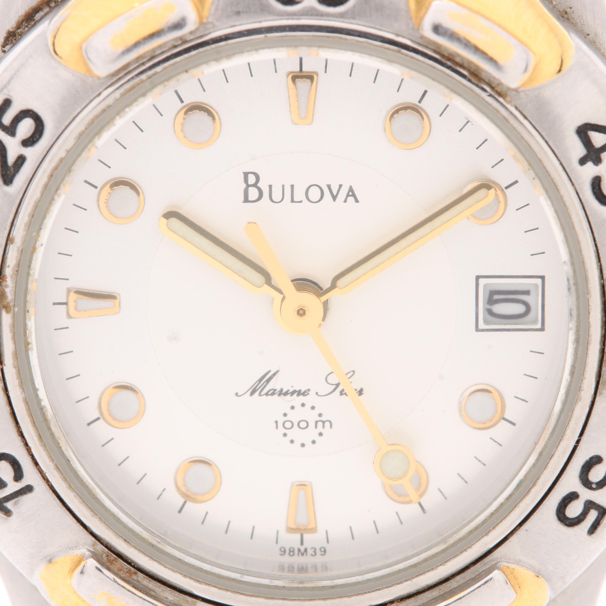 Bulova Stainless Steel "Marine Star" Two-Tone Watch
