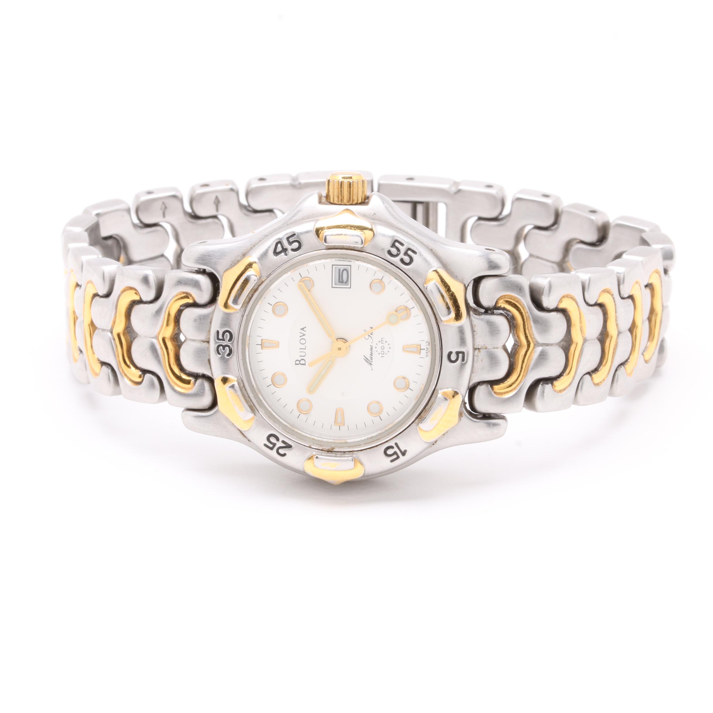 Bulova Stainless Steel "Marine Star" Two-Tone Watch