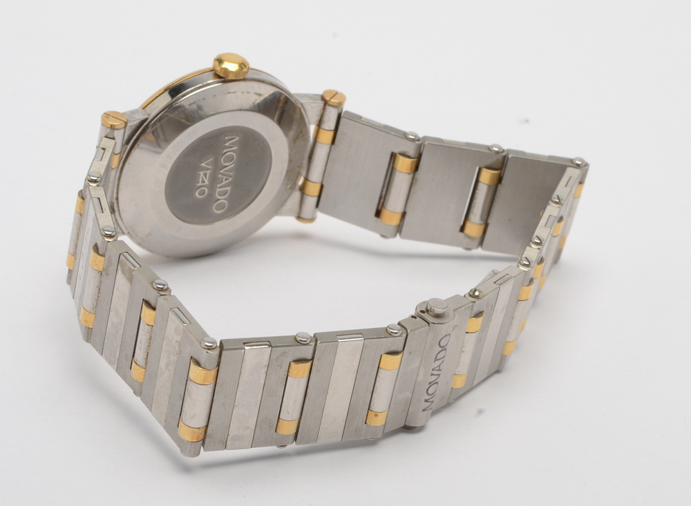 Movado "Vizio" 18K Yellow Gold Stainless Steel Watch