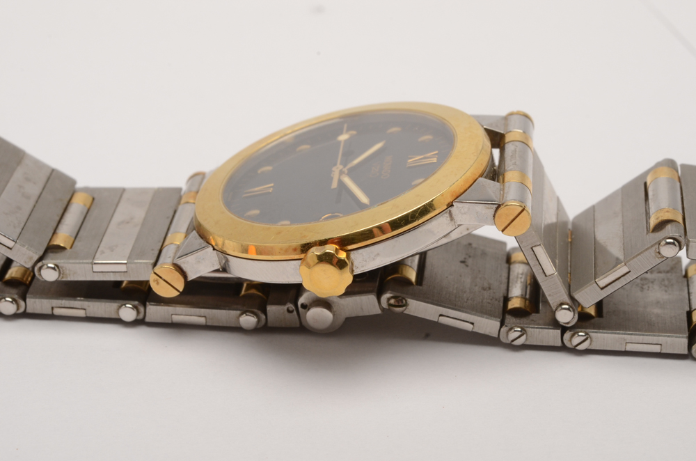 Movado "Vizio" 18K Yellow Gold Stainless Steel Watch