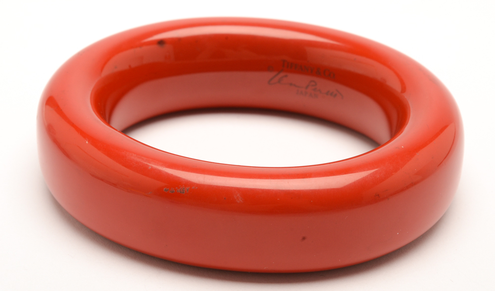 Elsa Peretti Red Lacquer Bangle Bracelet made for Tiffany & Co.