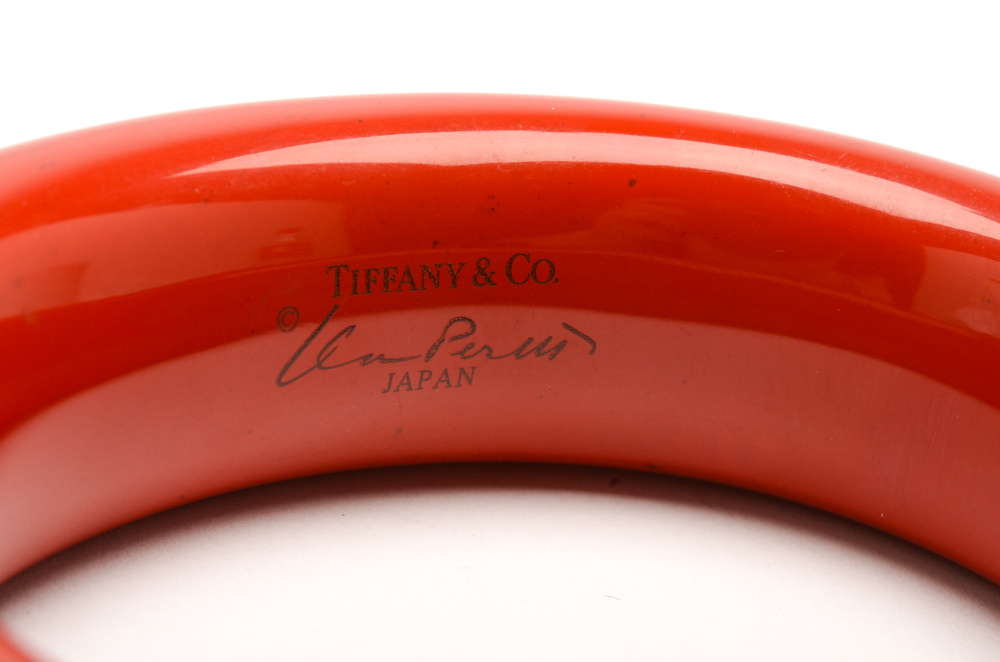 Elsa Peretti Red Lacquer Bangle Bracelet made for Tiffany & Co.