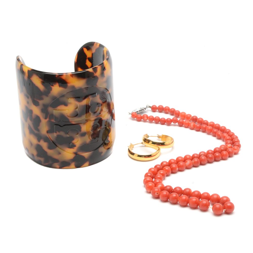 Assortment of Costume Jewelry Including Tory Burch