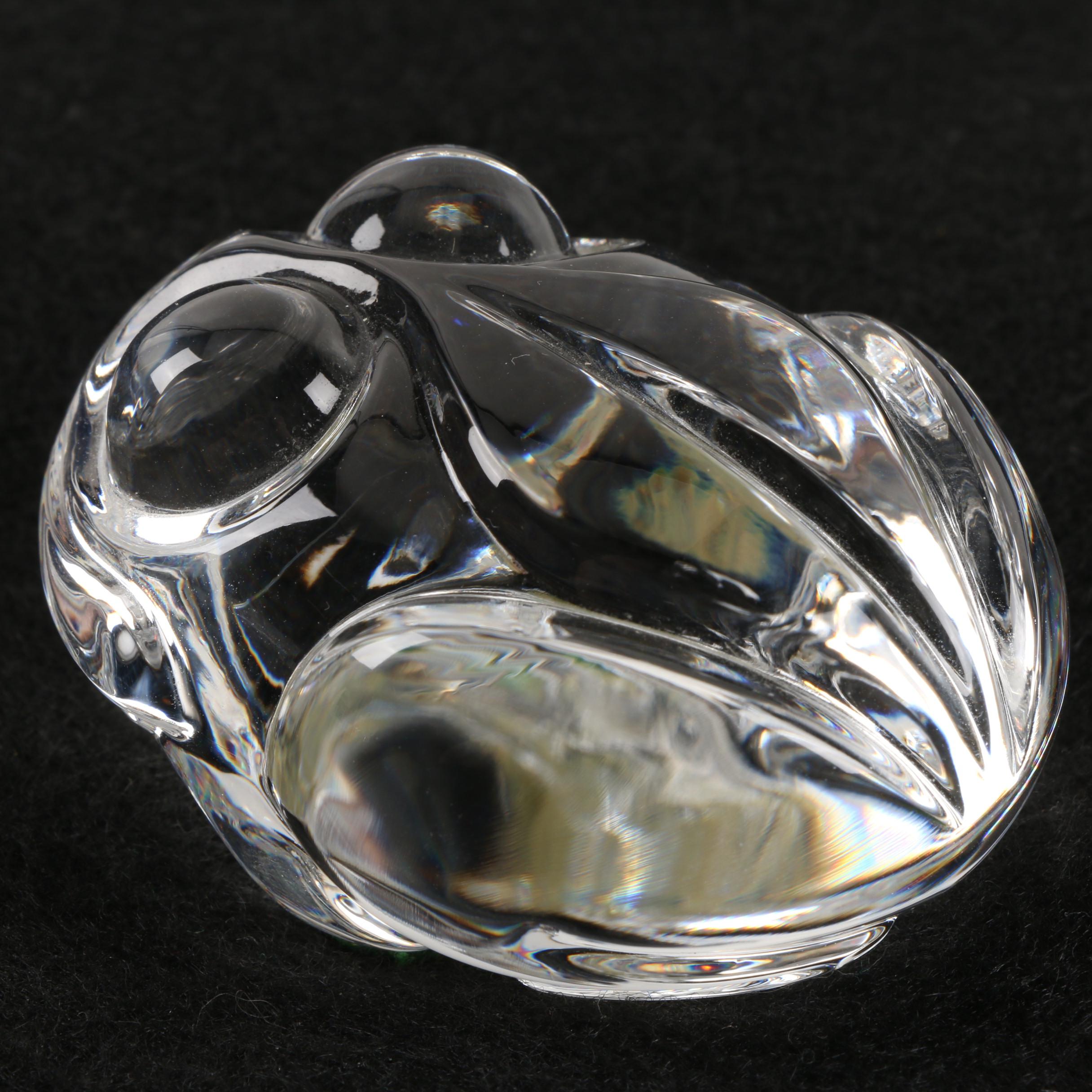 Steuben Crystal Frog Hand Cooler
