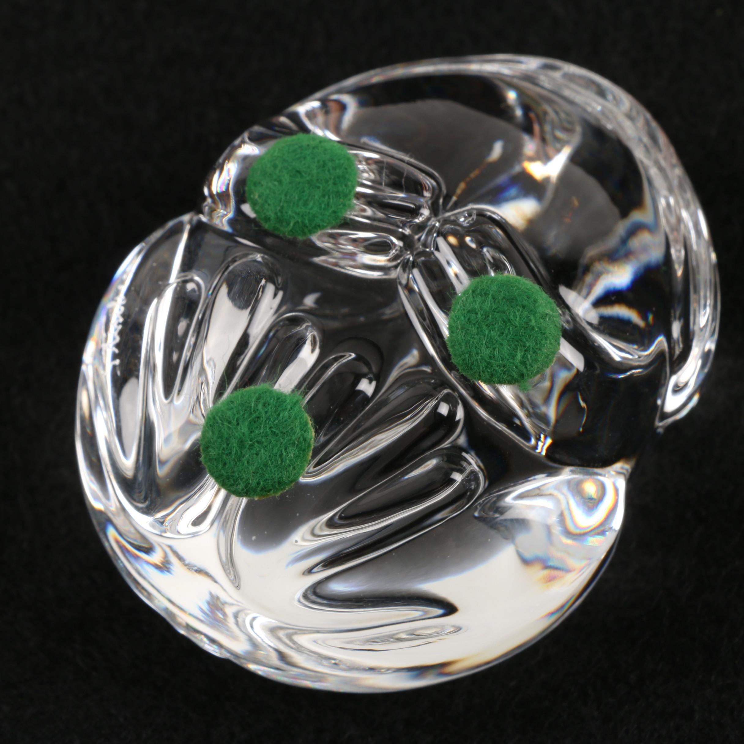 Steuben Crystal Frog Hand Cooler