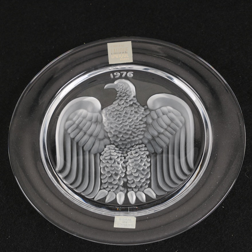 1976 Lalique Crystal Commemorative American Bicentennial Plate