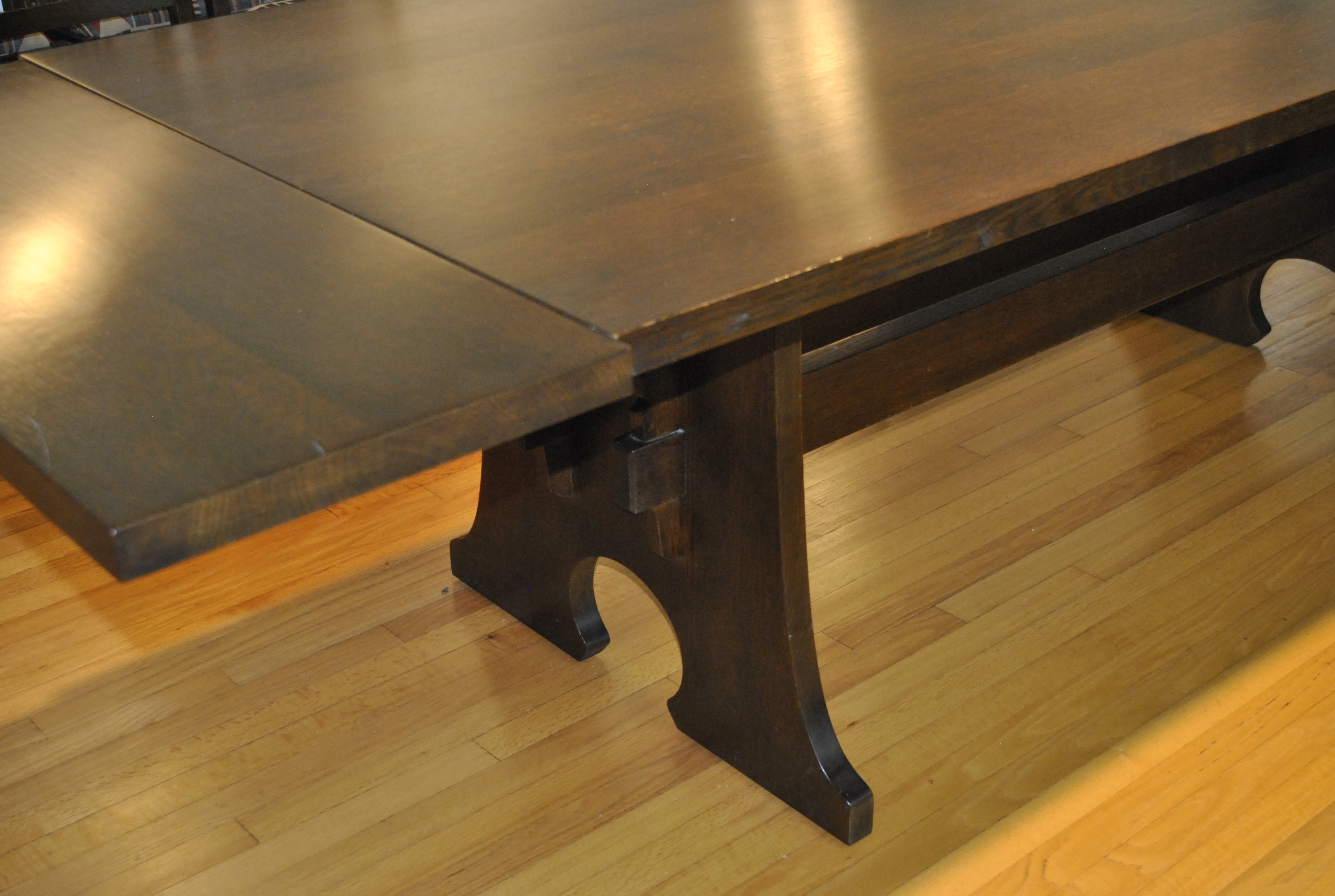 Stickley "Mission" "Keyhole Trestle Table" Oak Dining Table
