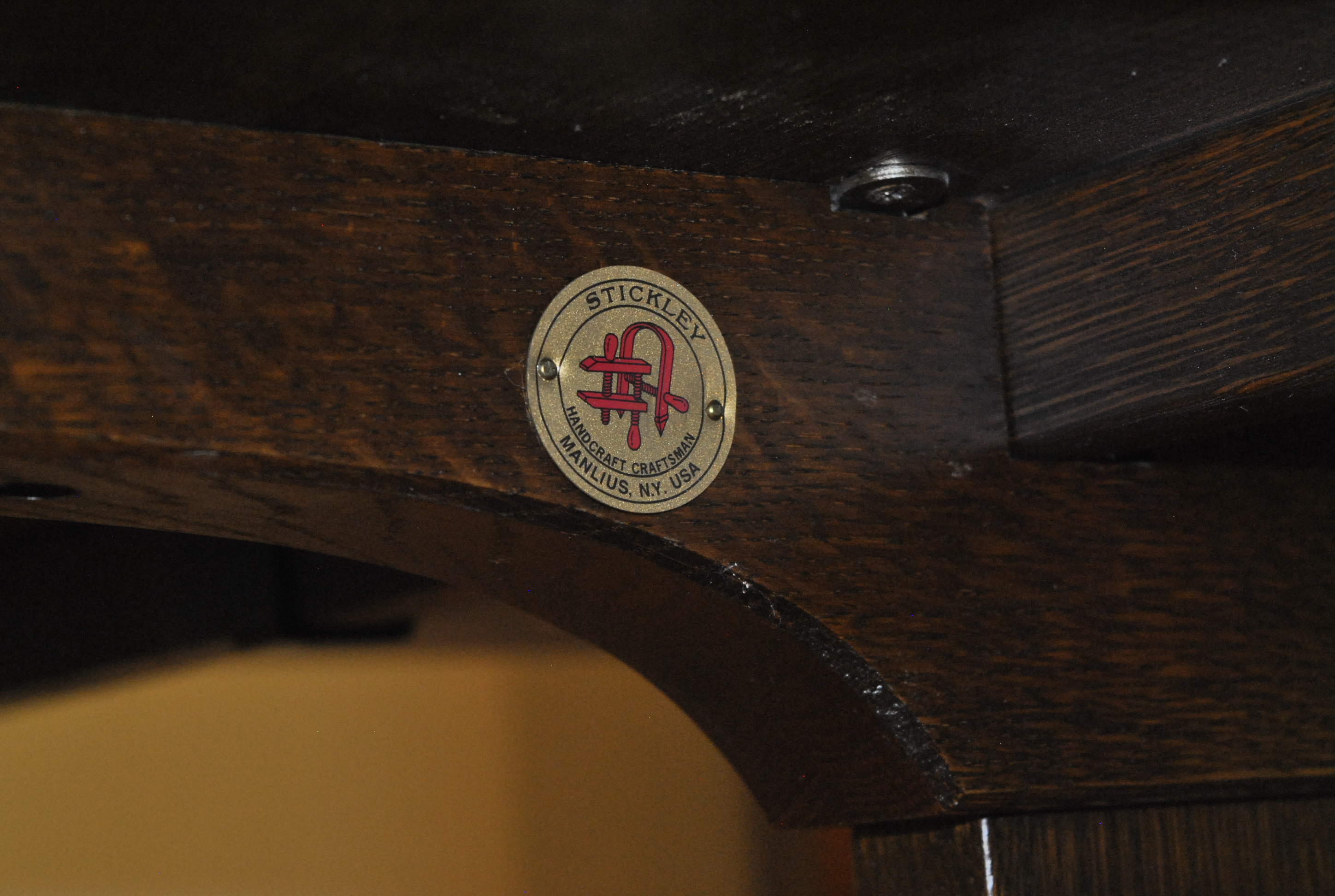 Stickley "Mission" "Keyhole Trestle Table" Oak Dining Table