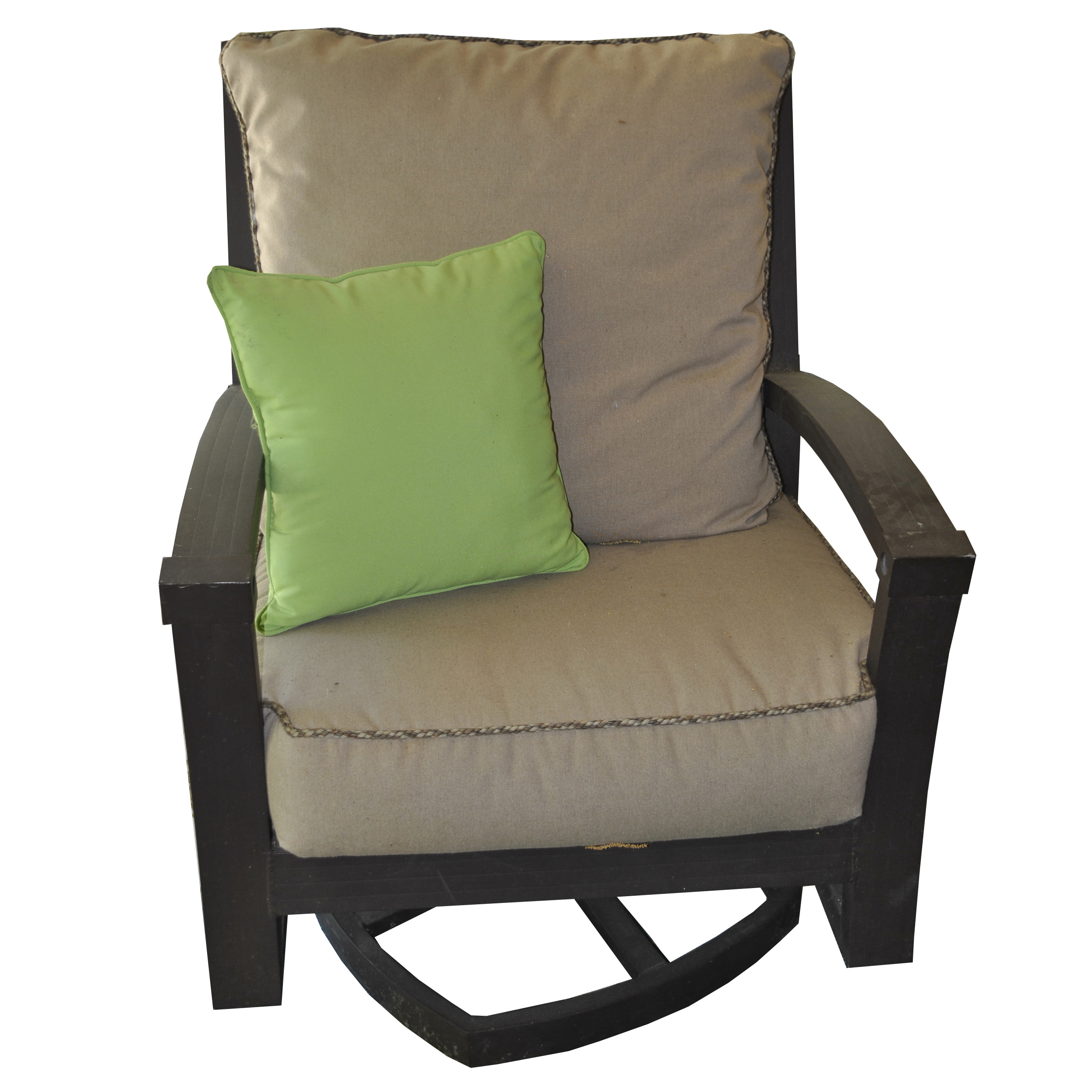 Mallin Atlantis Collection Spring Swivel Club Chair with Brown Metal Frame