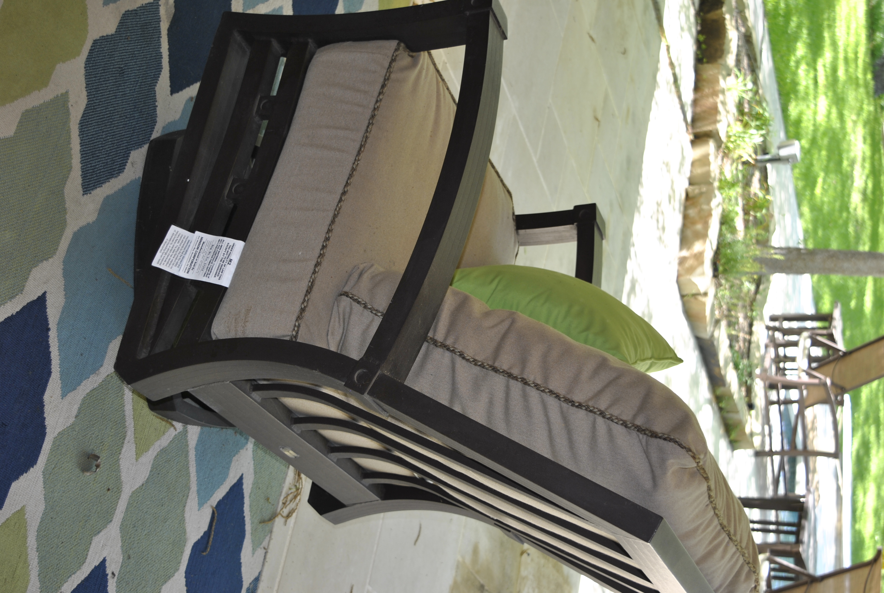 Mallin Atlantis Collection Spring Swivel Club Chair with Brown Metal Frame