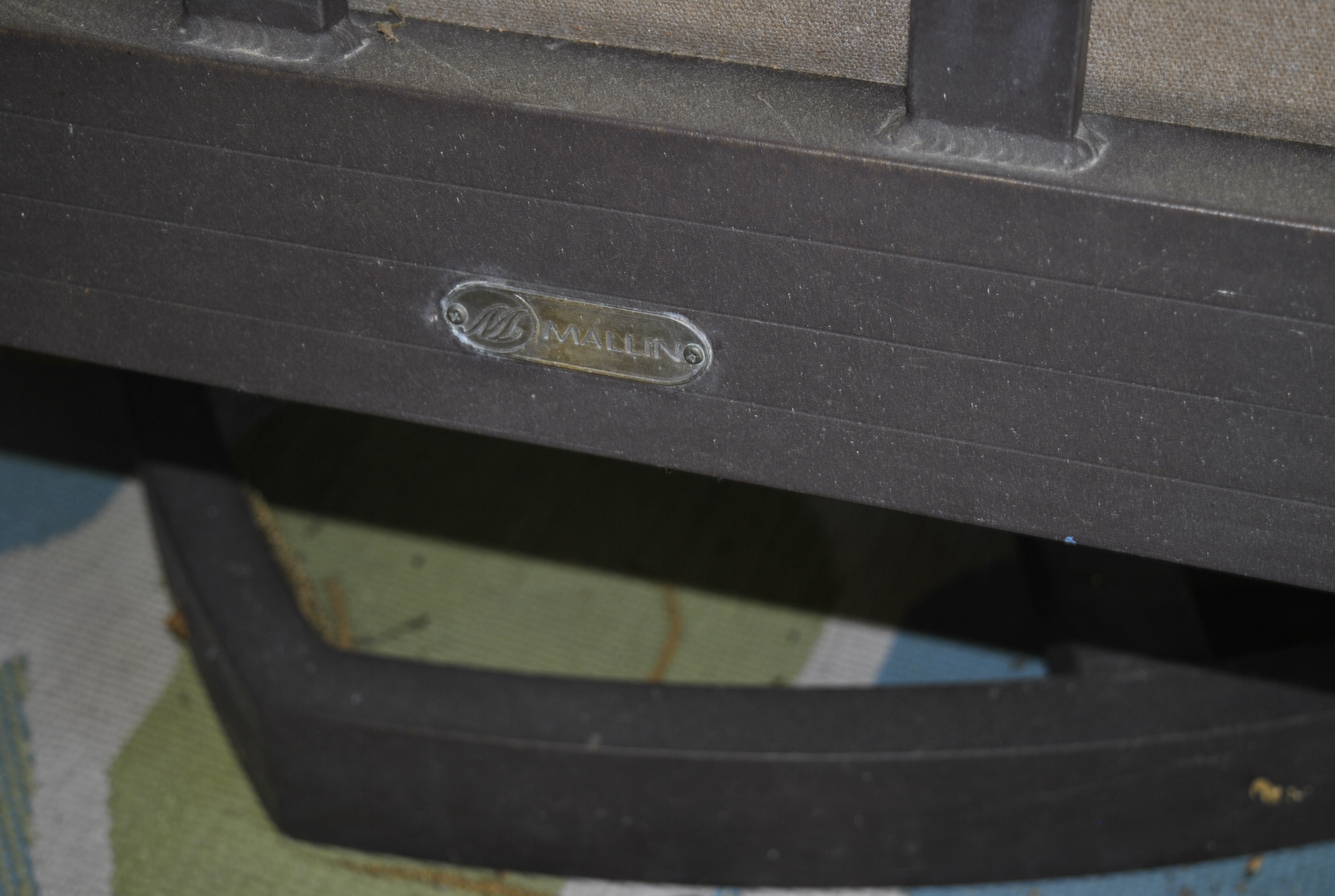 Mallin Atlantis Collection Spring Swivel Club Chair with Brown Metal Frame