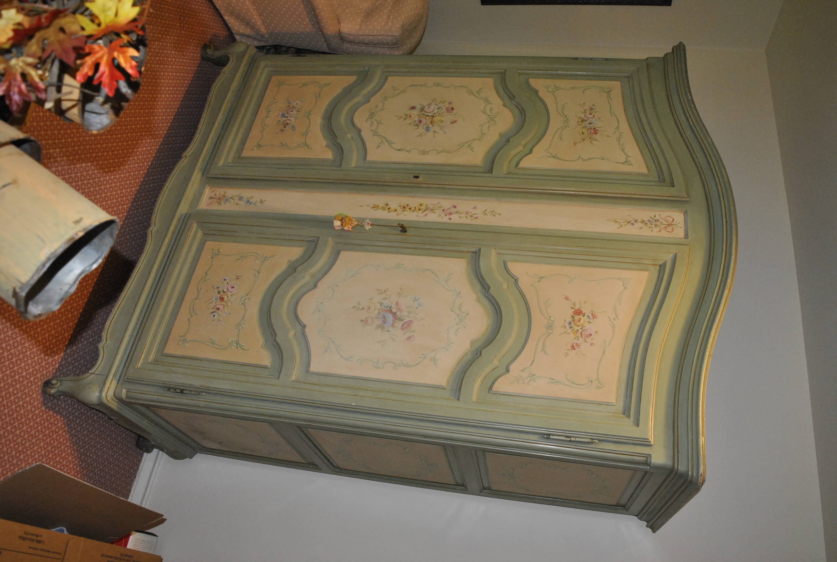 Vintage French Provincial Style Painted Wardrobe