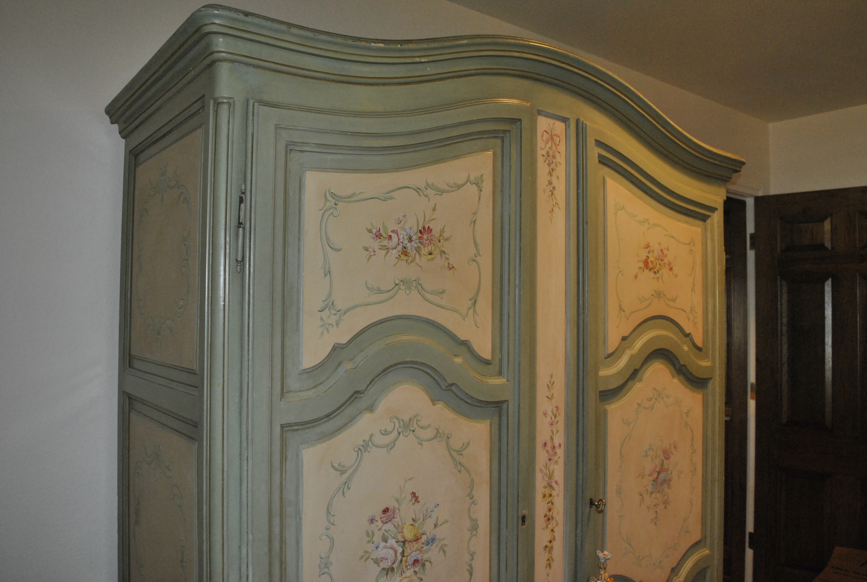 Vintage French Provincial Style Painted Wardrobe