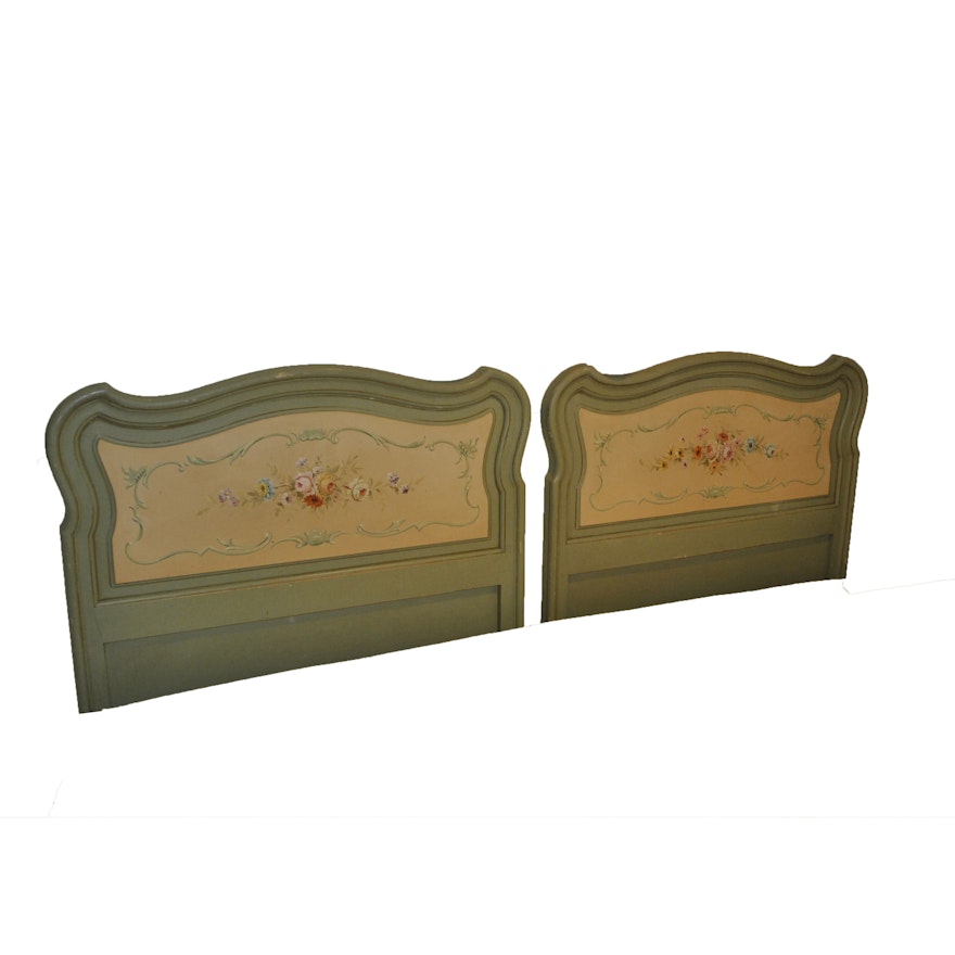 Floral Painted Headboard Set