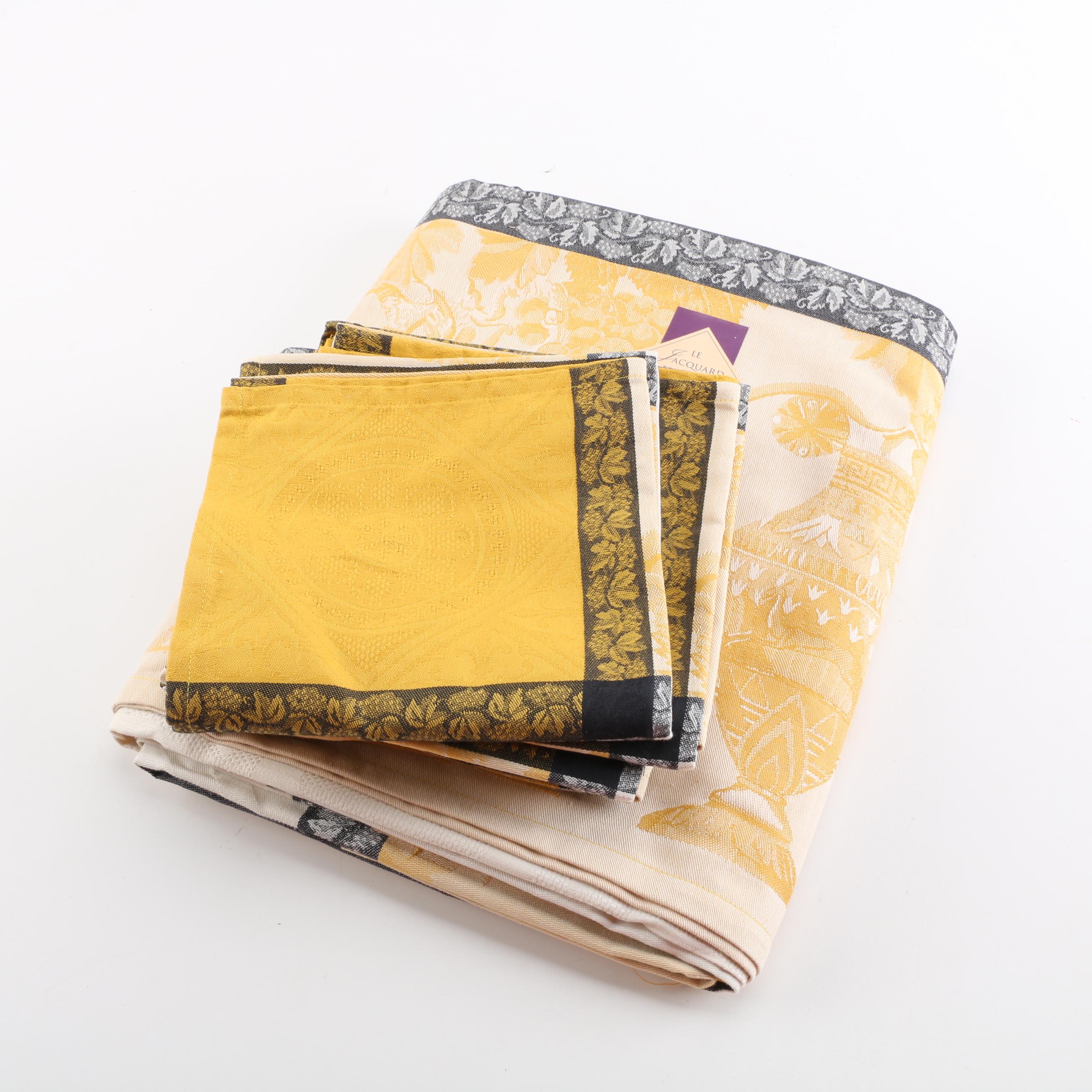 Le Jacquard Français "Primrose Bordier" Tablecloth and Napkins