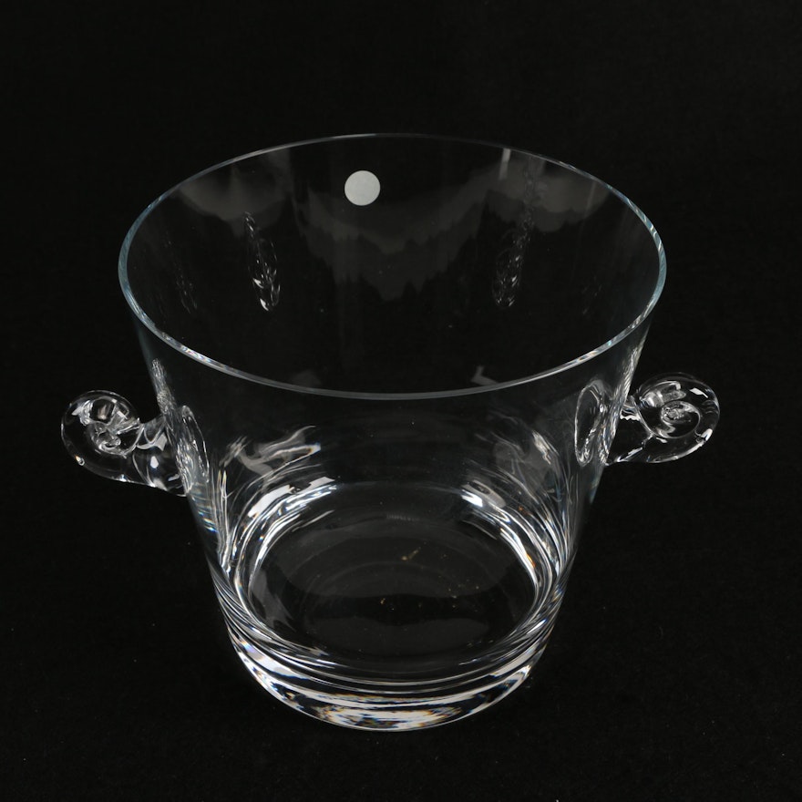 Tiffany & Co. "Scroll Handled" Crystal Ice Bucket