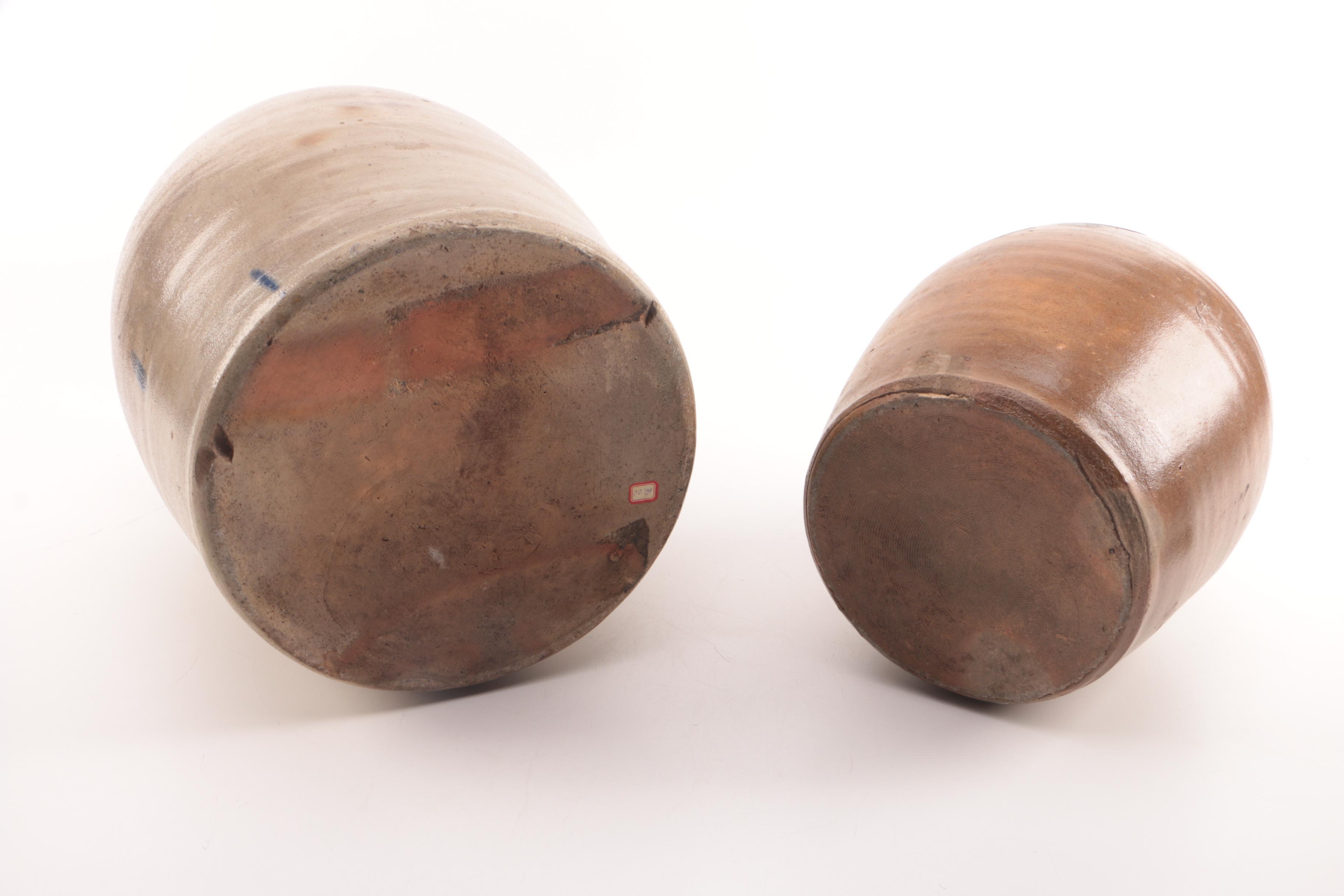 Antique William Moyer and Sipe, Nicholas & Co Stoneware Jugs