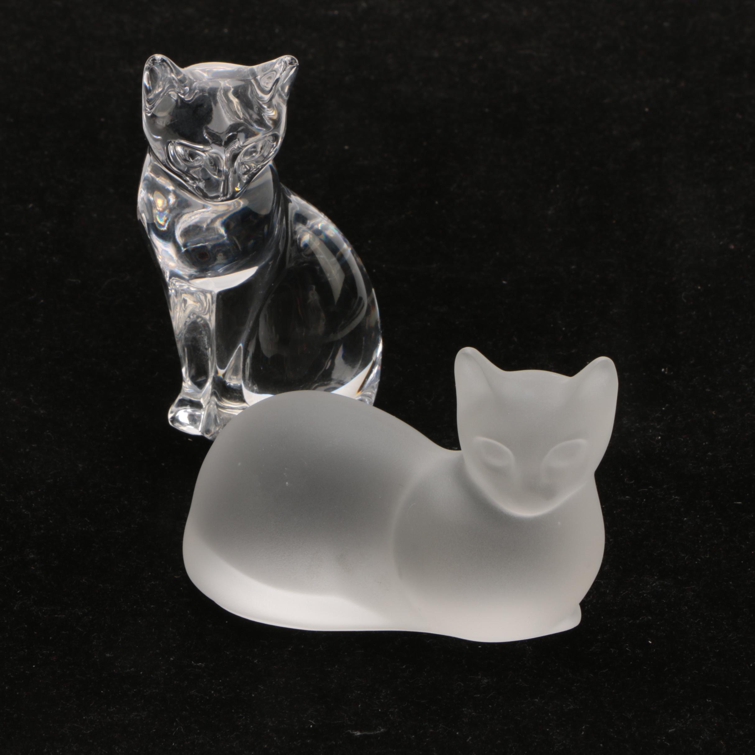 Vintage Lenox Crystal Cat Figurines