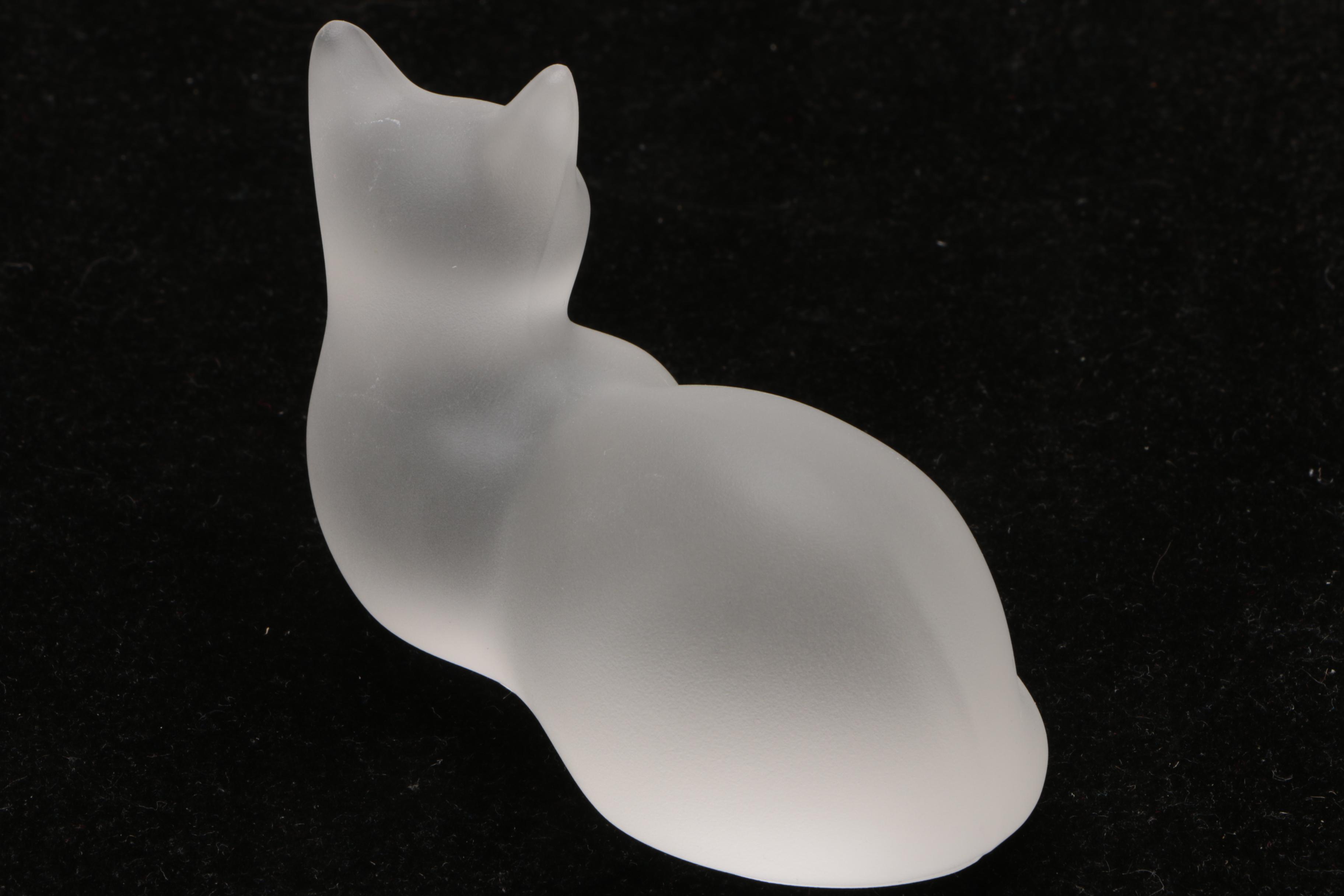 Vintage Lenox Crystal Cat Figurines