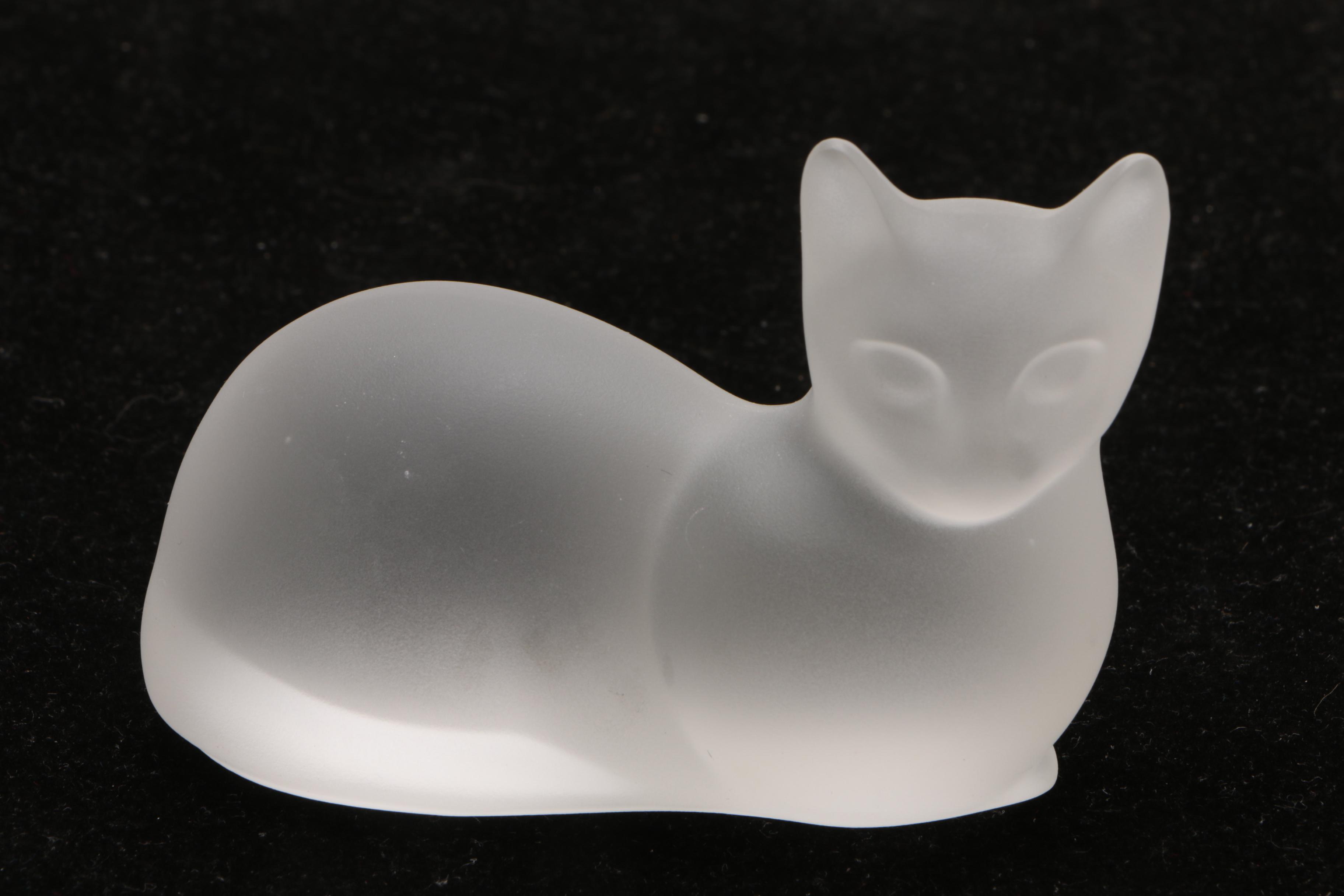 Vintage Lenox Crystal Cat Figurines