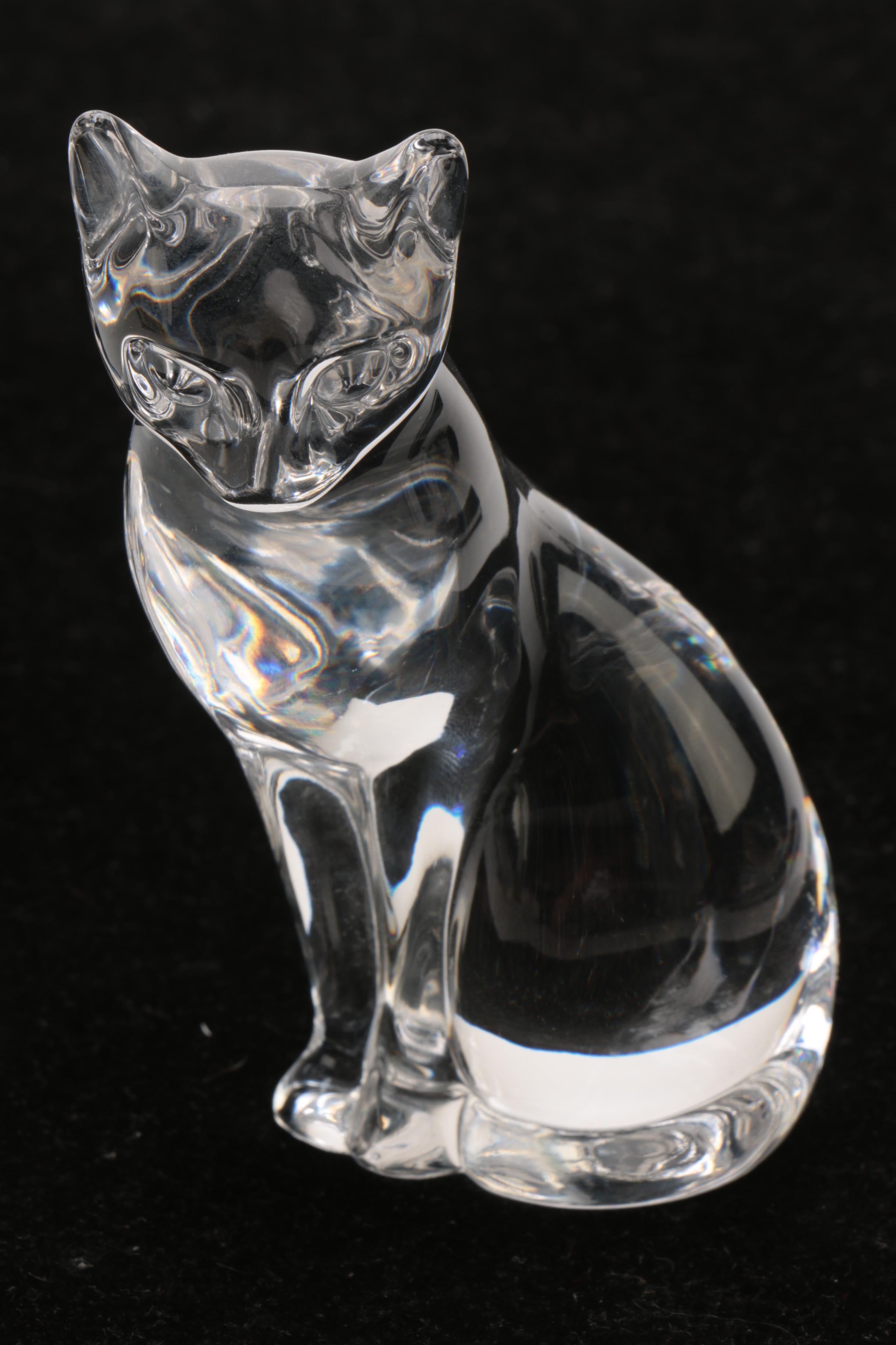 Vintage Lenox Crystal Cat Figurines