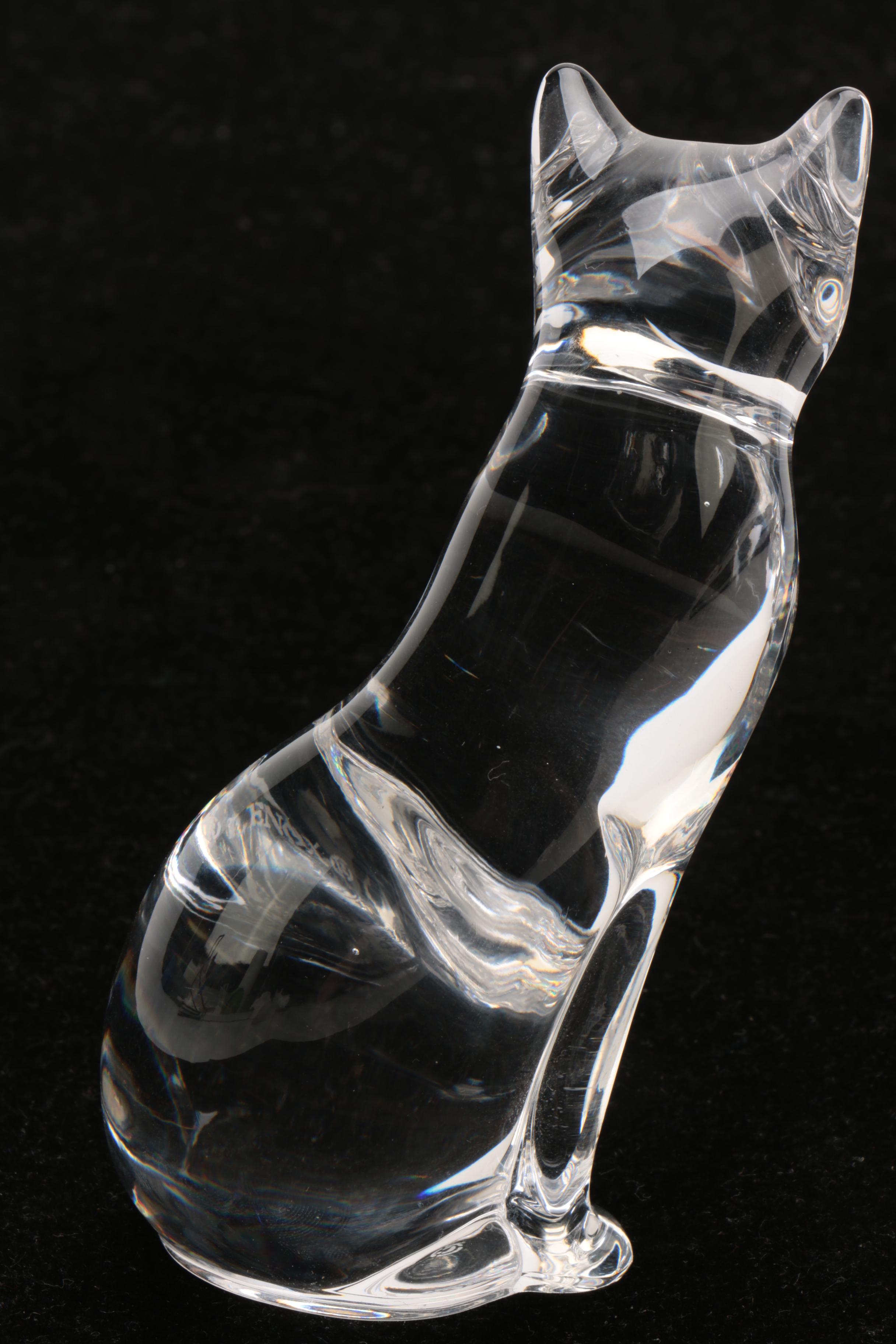 Vintage Lenox Crystal Cat Figurines