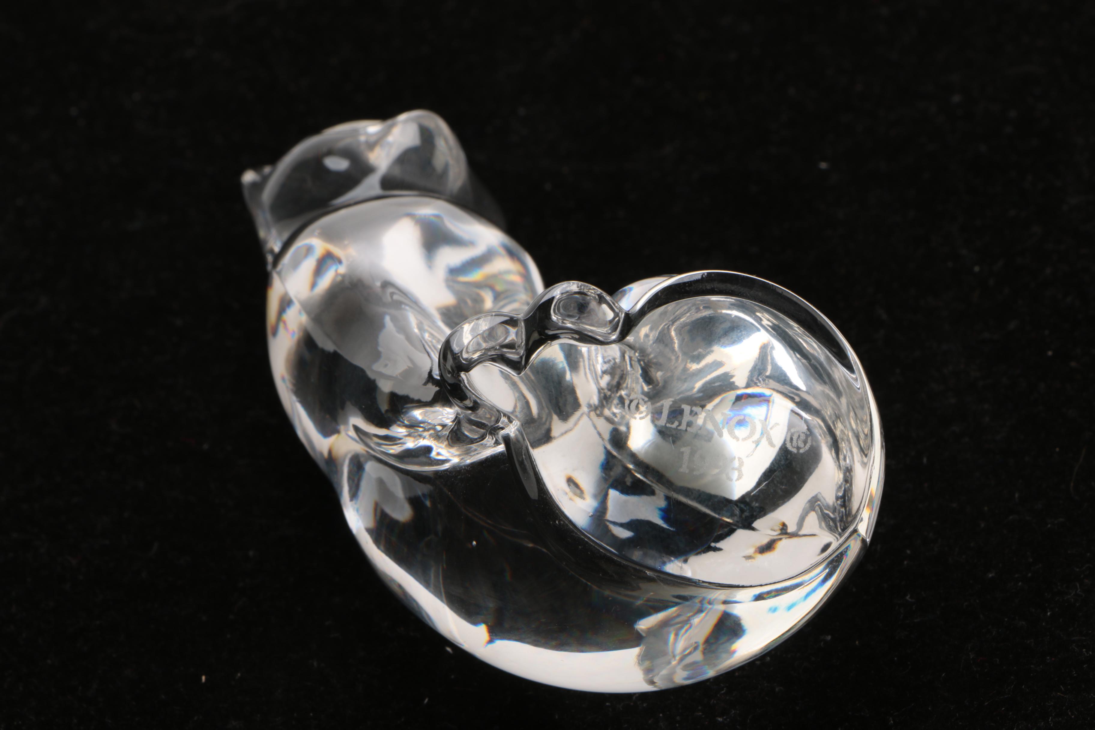 Vintage Lenox Crystal Cat Figurines