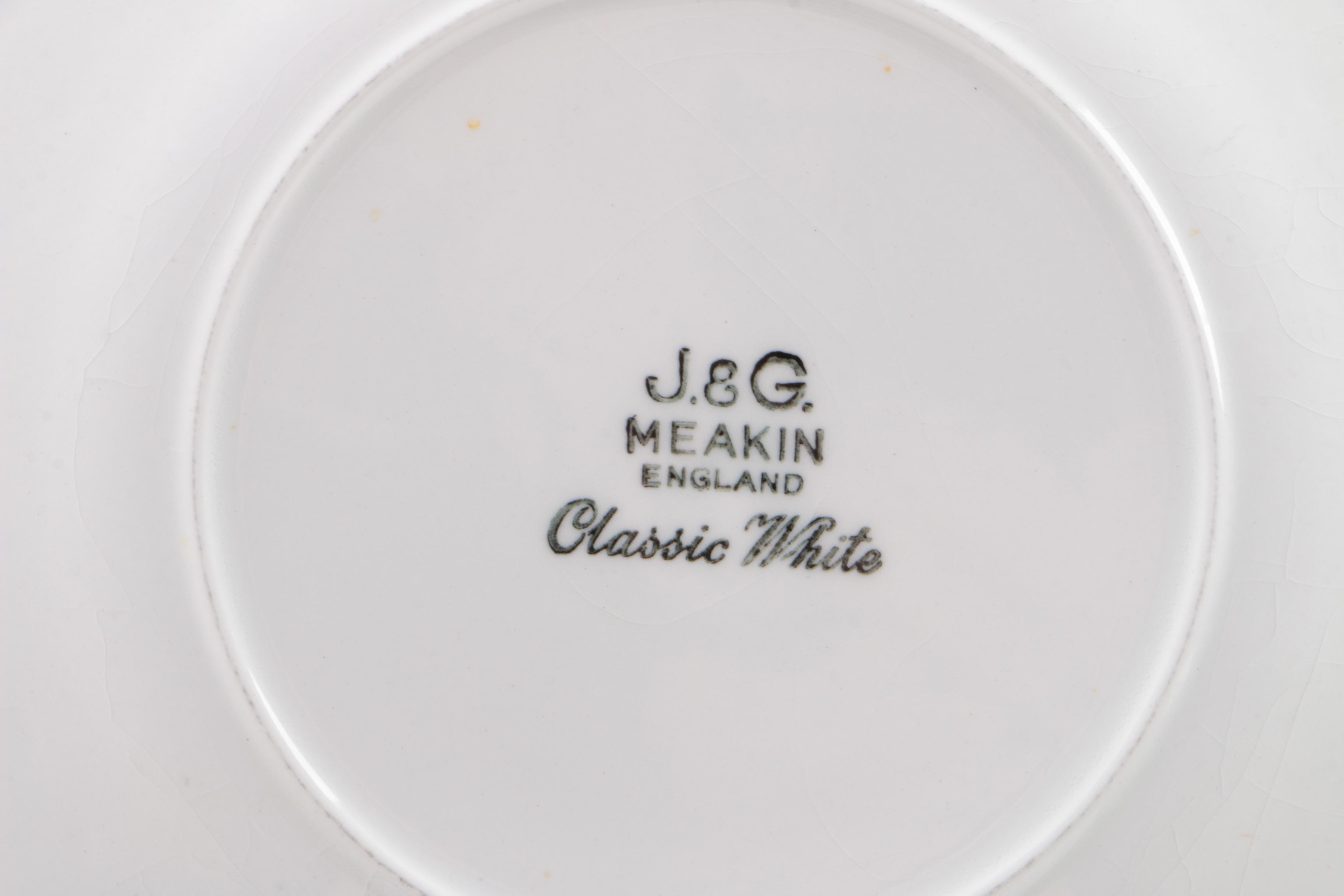 Vintage J & G Meakin Classic White Ceramic Tableware