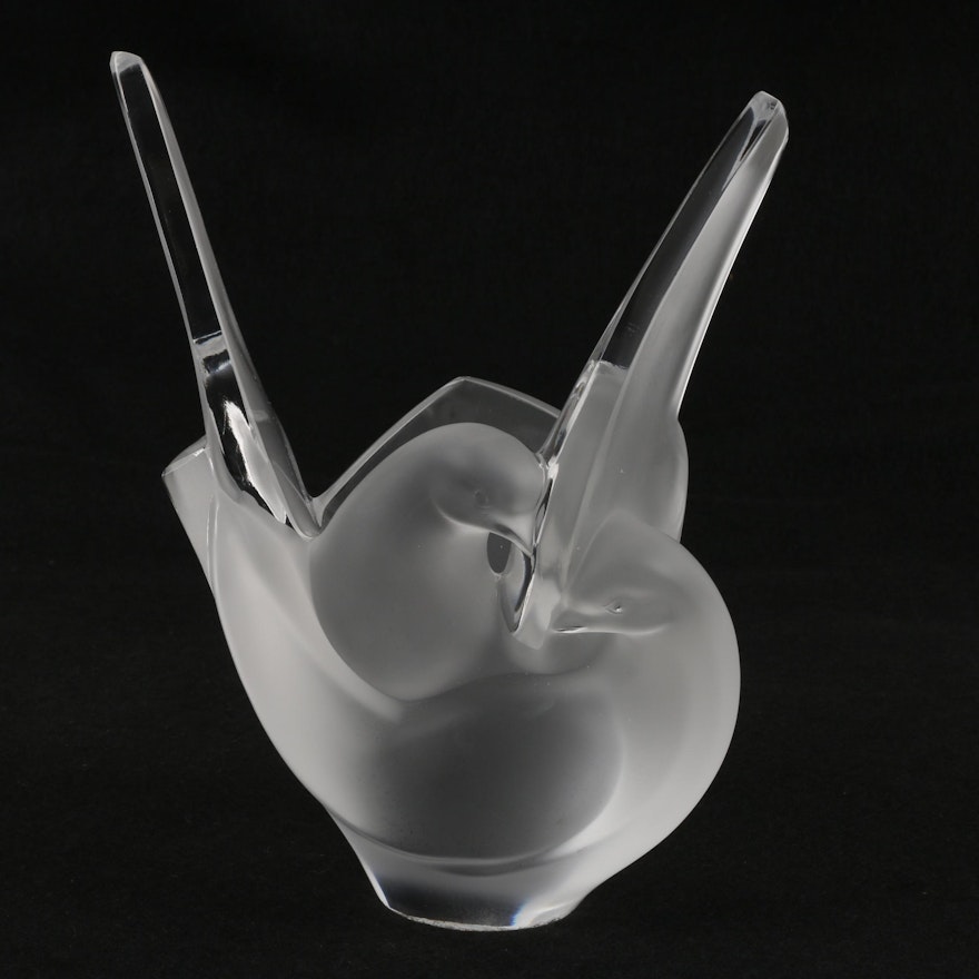 Vintage Lalique "Sylvie" Frosted Crystal Vase