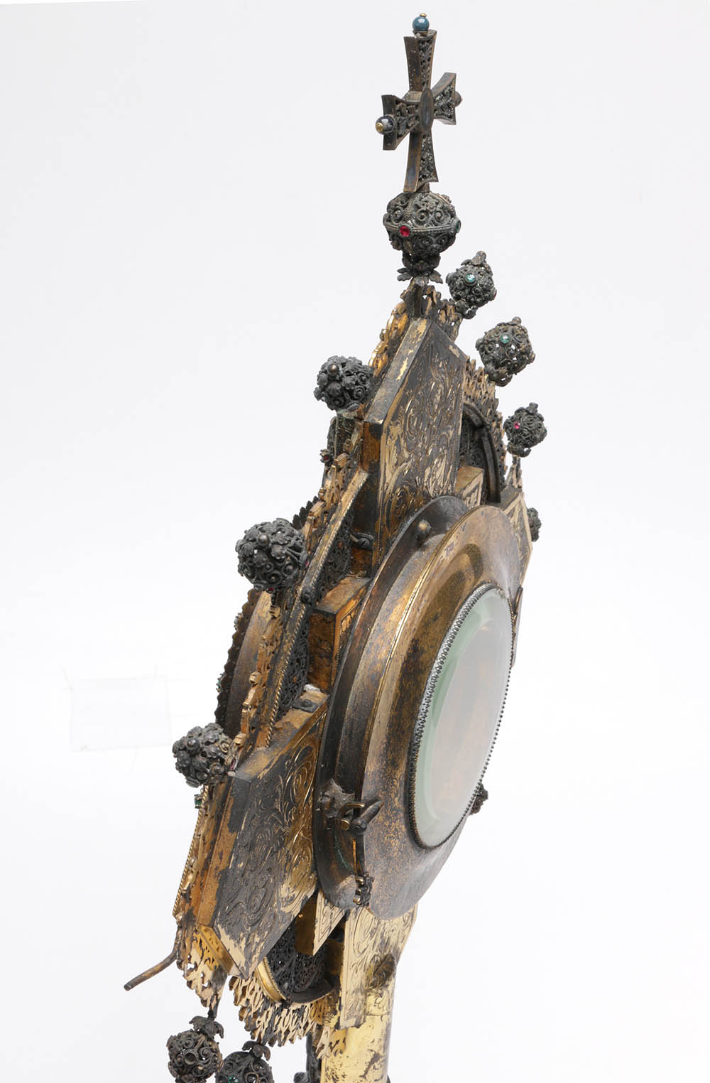 Wilhelm Rauscher German Gilt Monstrance with Enameled Medallions