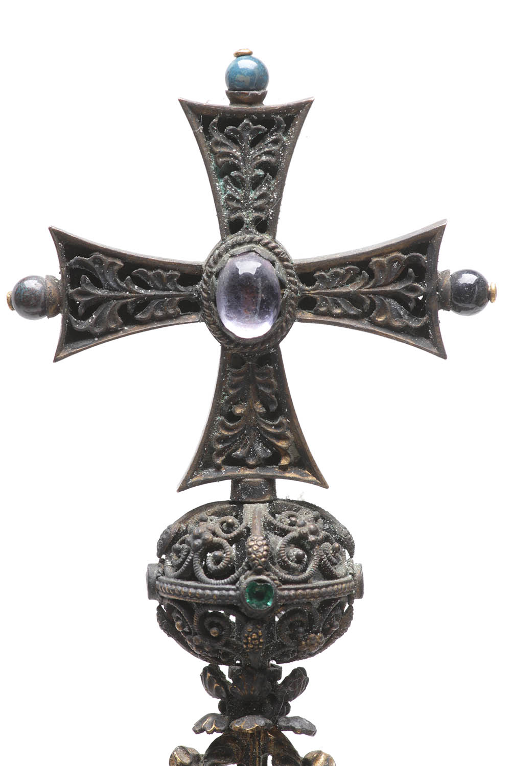 Wilhelm Rauscher German Gilt Monstrance with Enameled Medallions