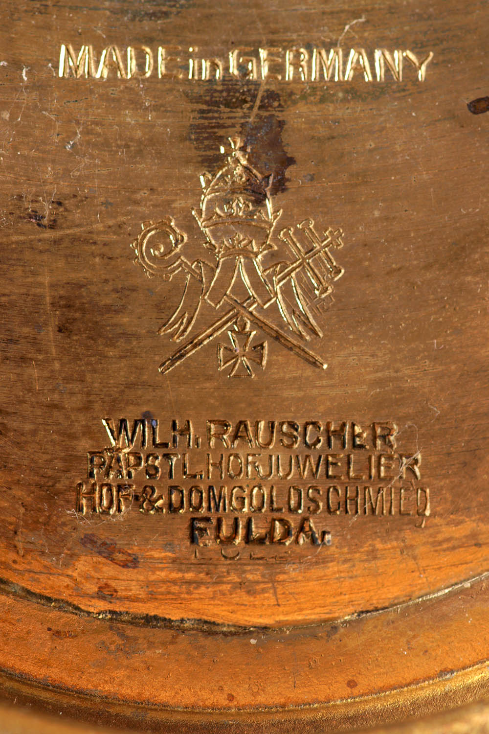 Wilhelm Rauscher German Gilt Monstrance with Enameled Medallions