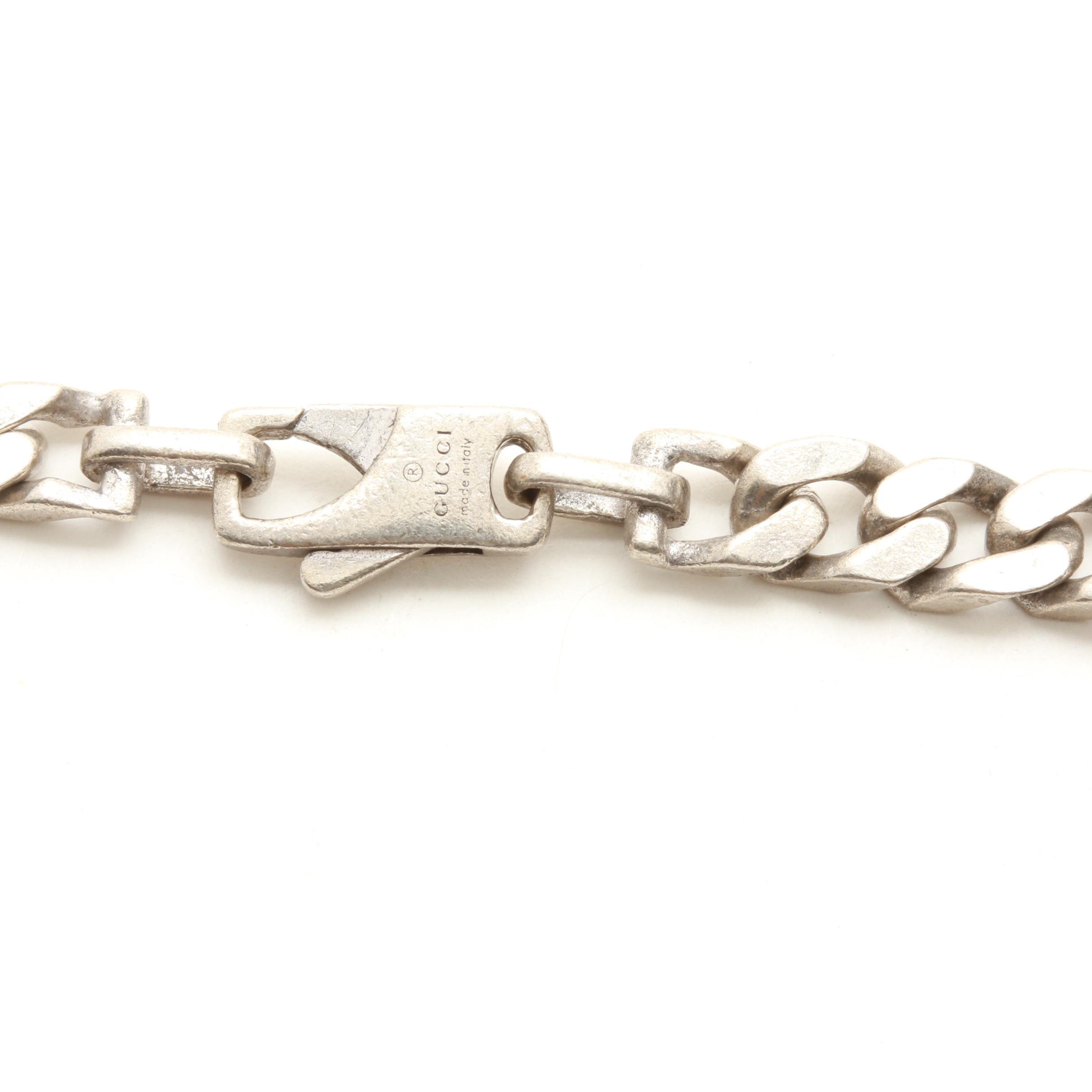 Gucci Sterling Silver Curb Link Chain Necklace