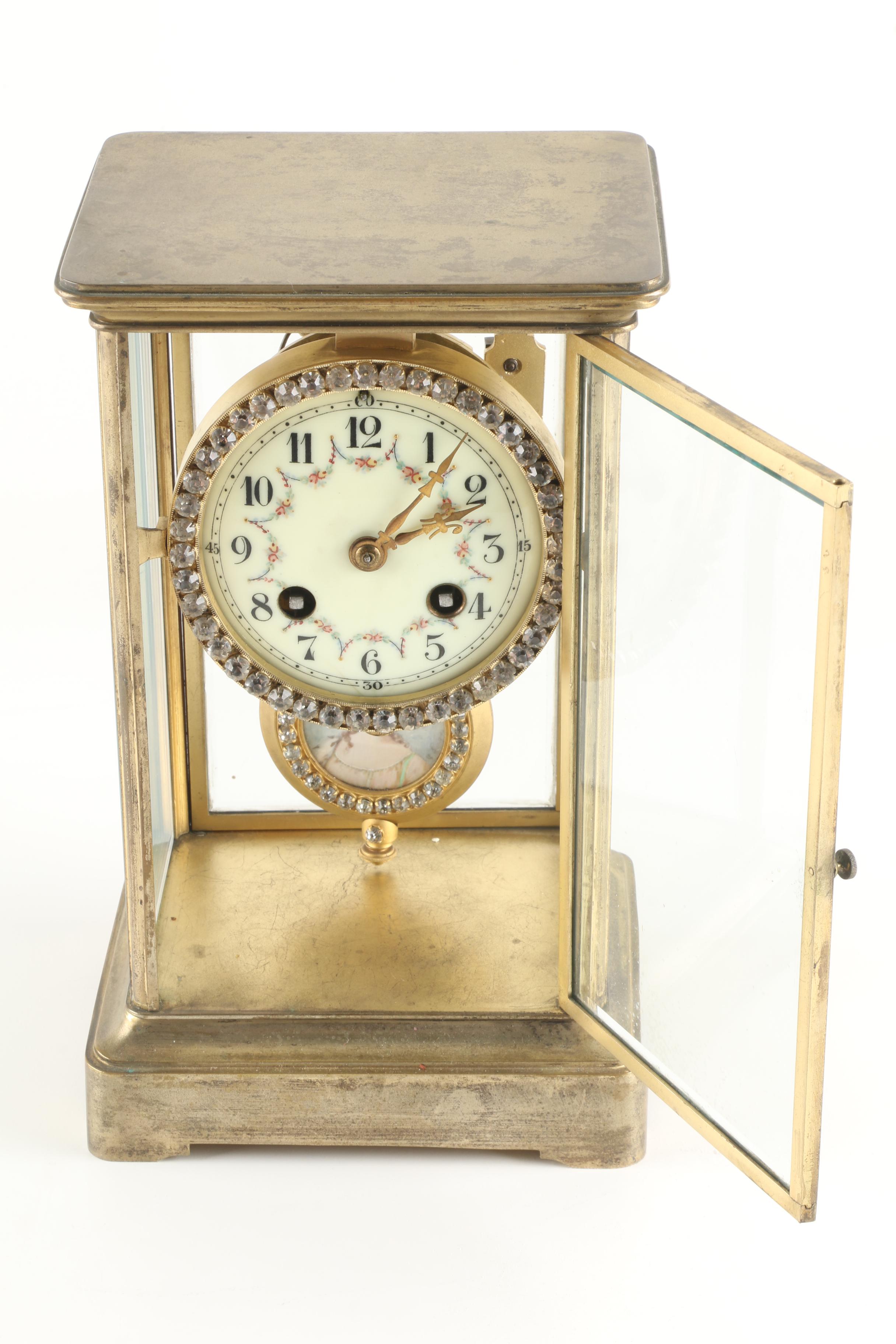 French H & H and Cie Medaille D'Argent Crystal Regulator Clock