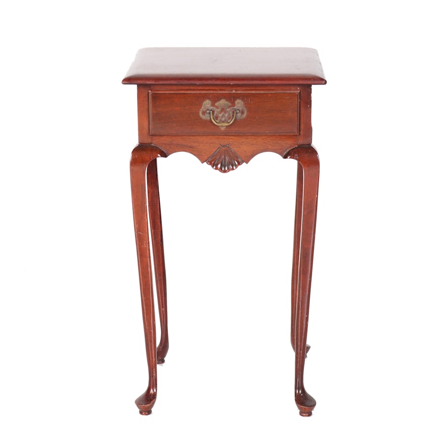 Queen Anne Style One Drawer Side Table