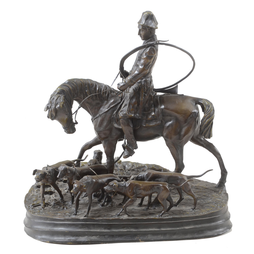 Large Bronze of Napoleon Hunting after P.J. Mene
